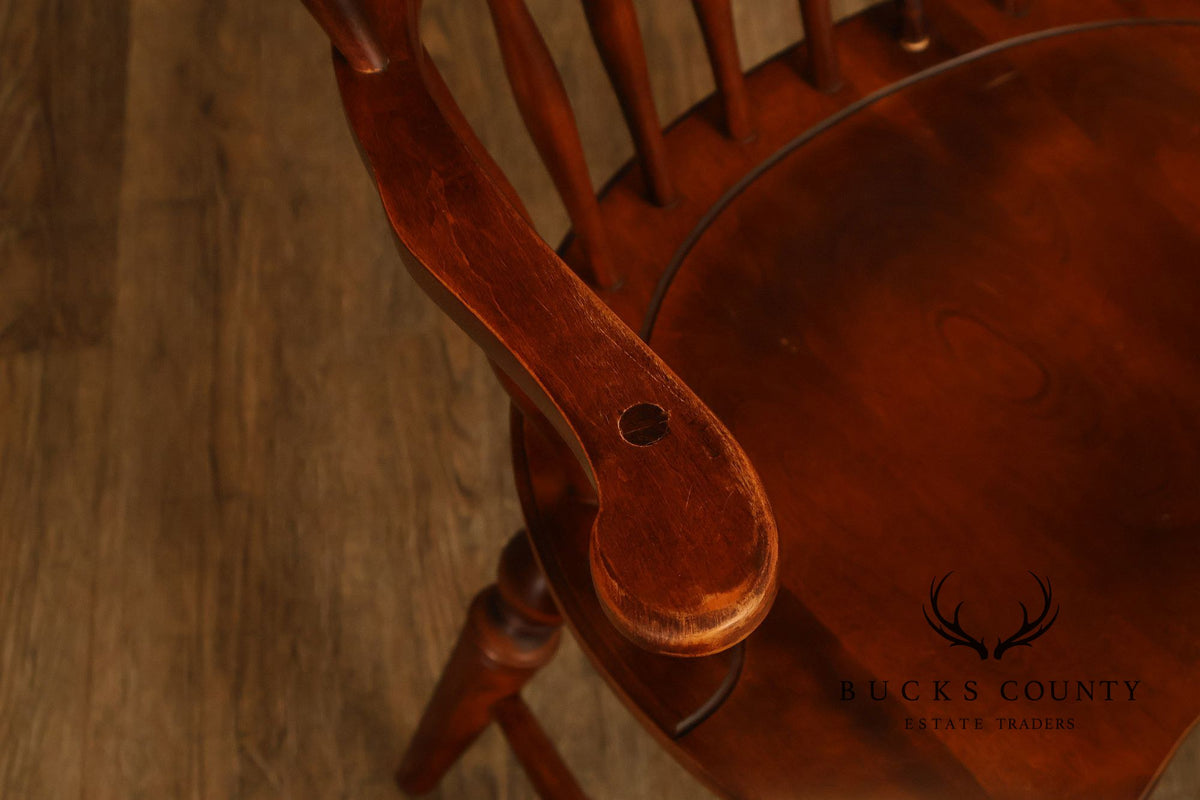 Nichols & Stone Set Of Eight Cherry Windsor Dining Chairs