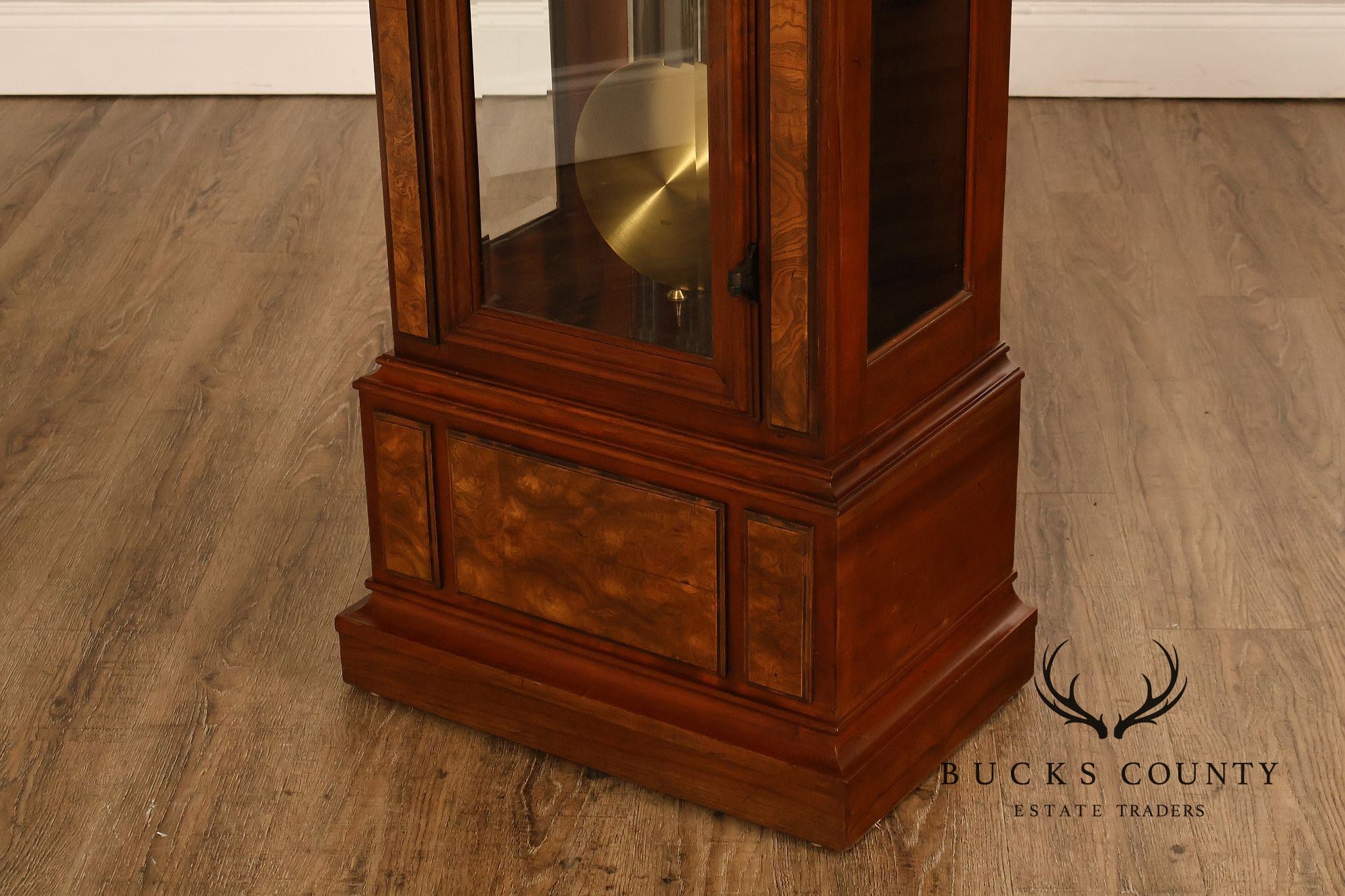 Herschede Burl Wood Five Tube Grandfather Clock