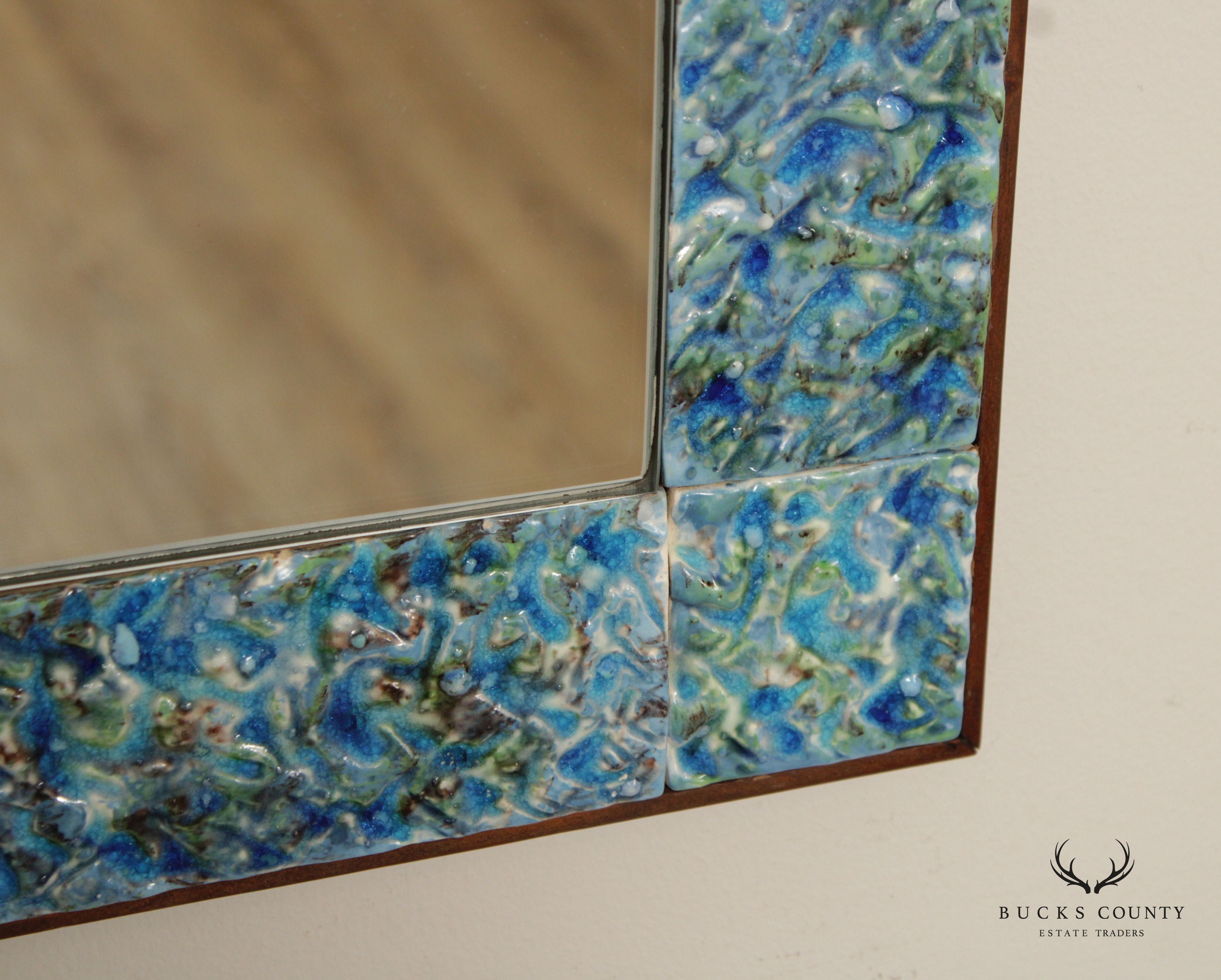 Mid Century Modern Tile Frame Wall Mirror