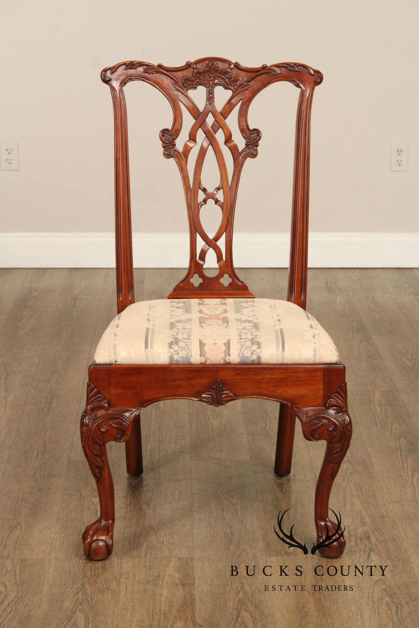 E.J. Victor Chippendale  Style Set of Ten Mahogany Dining Chairs