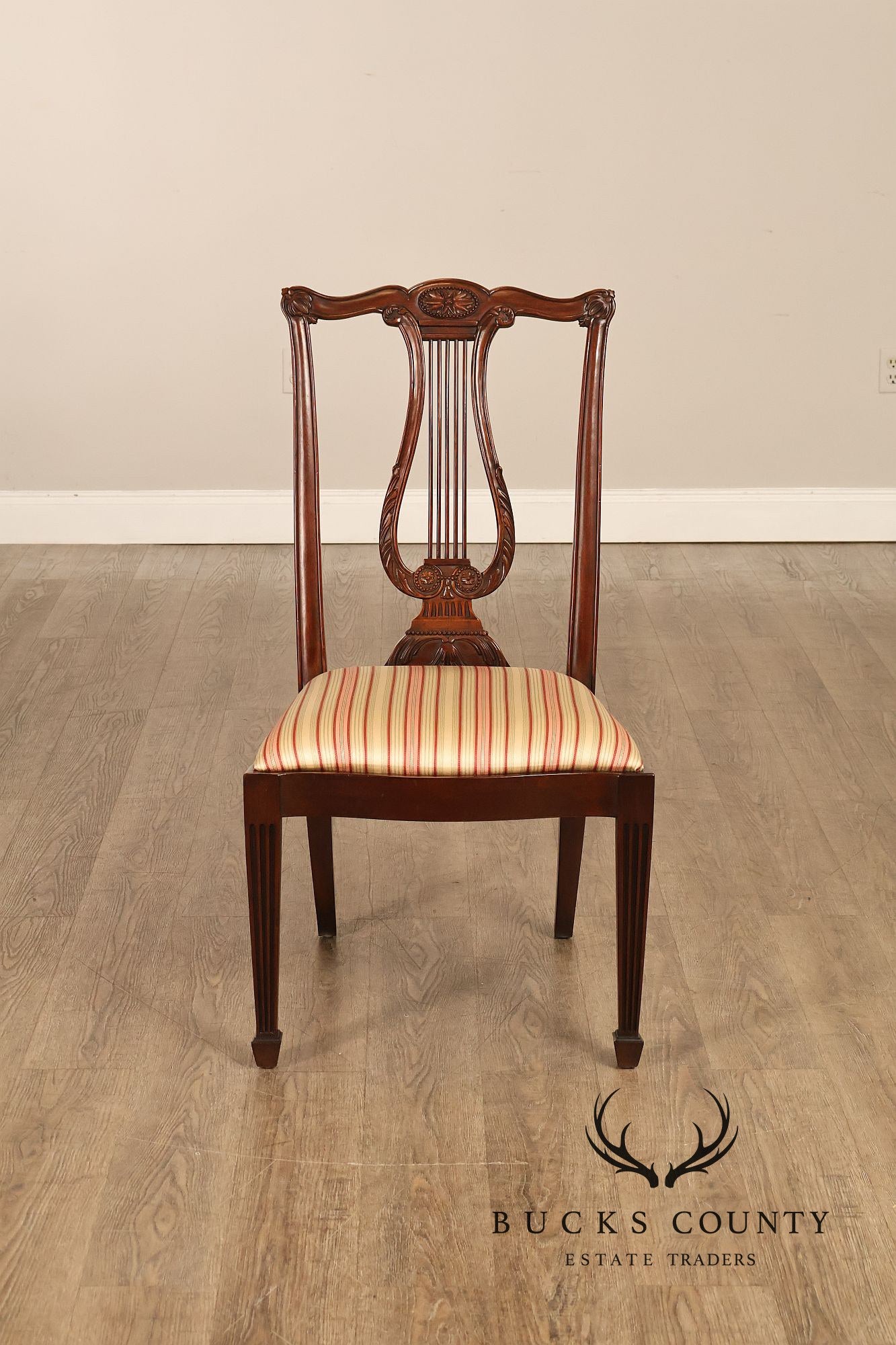 Henkel Harris Mahogany Set Of Eight Lyre Back Dining Chairs