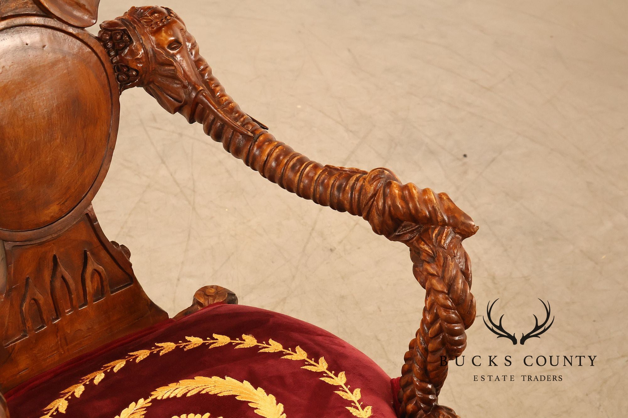 Anglo-Indian Set Of Four Carved Elephant Armchairs