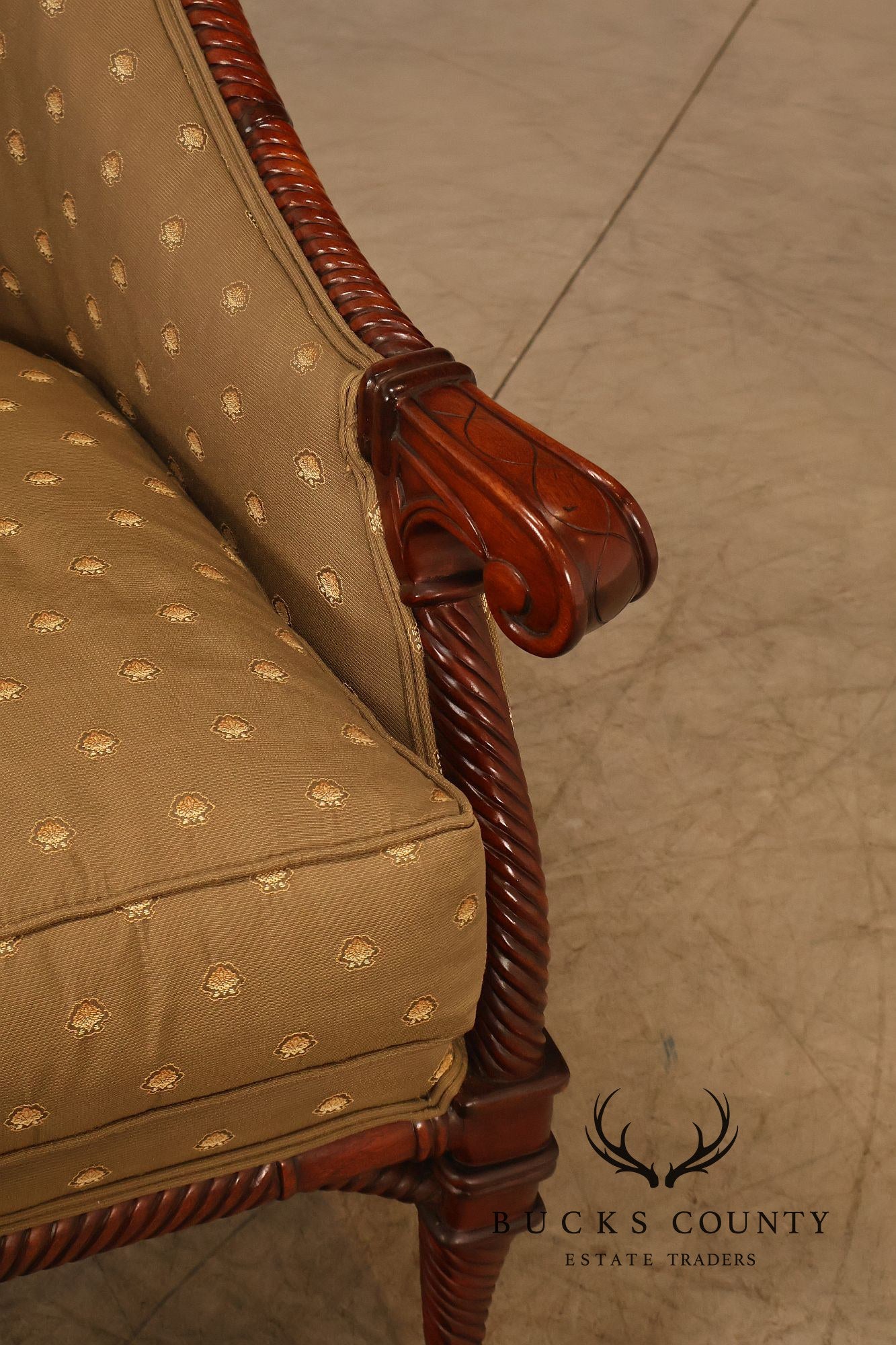 Highland House For Harrods Pair Of Mahogany Neoclassical Lounge Chairs