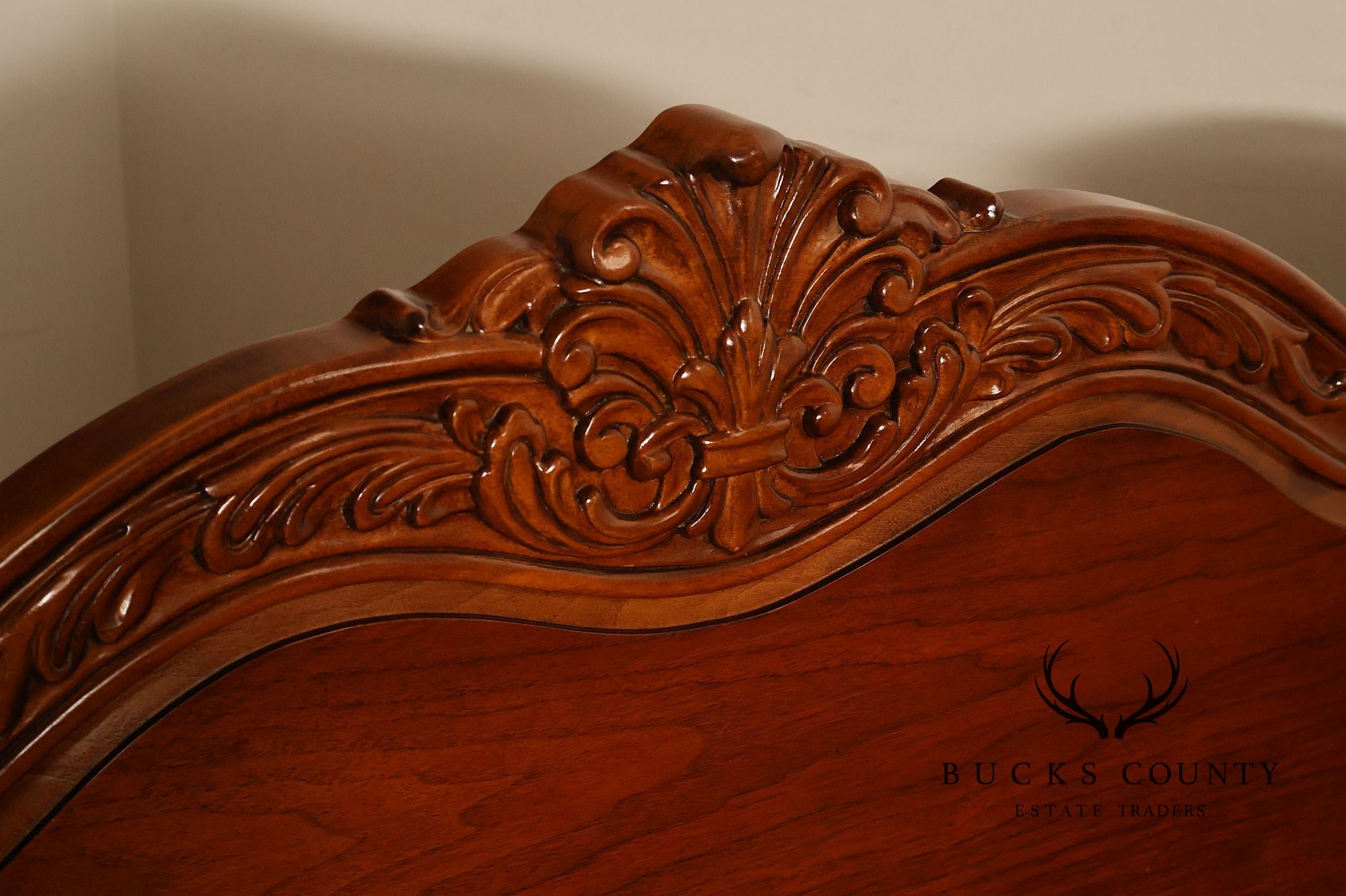 Henredon Carved Cherry King Size Bed Frame