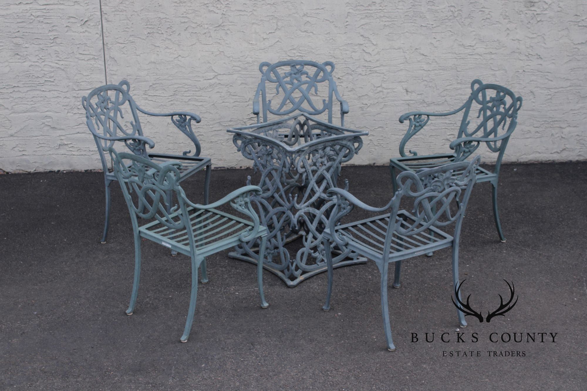 Brown Jordan Six-Piece Cast Aluminum 'Day Lily' Outdoor Patio Dining Set