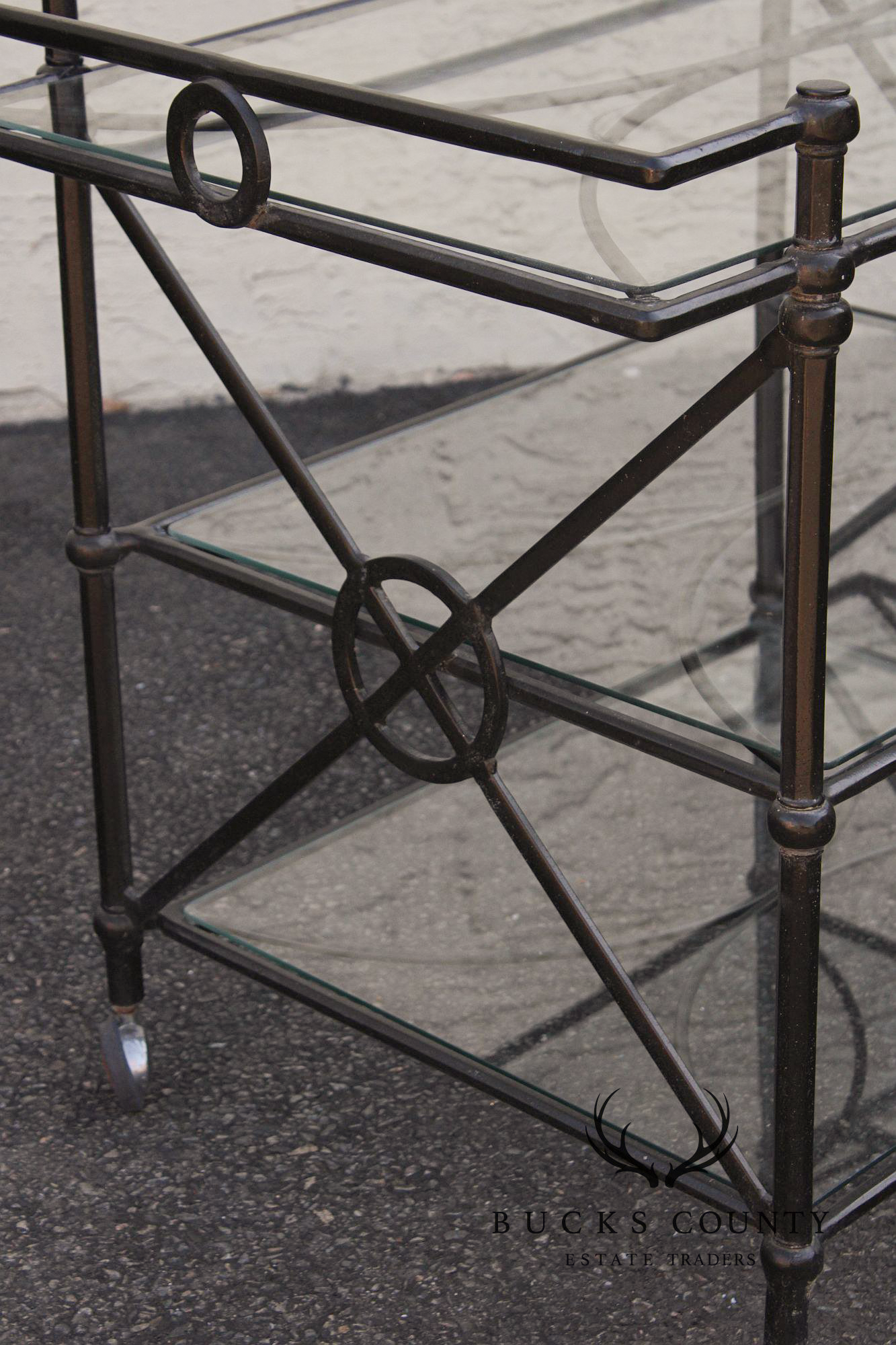 Woodard Delphi Three-Tier Patio Serving Bar Cart