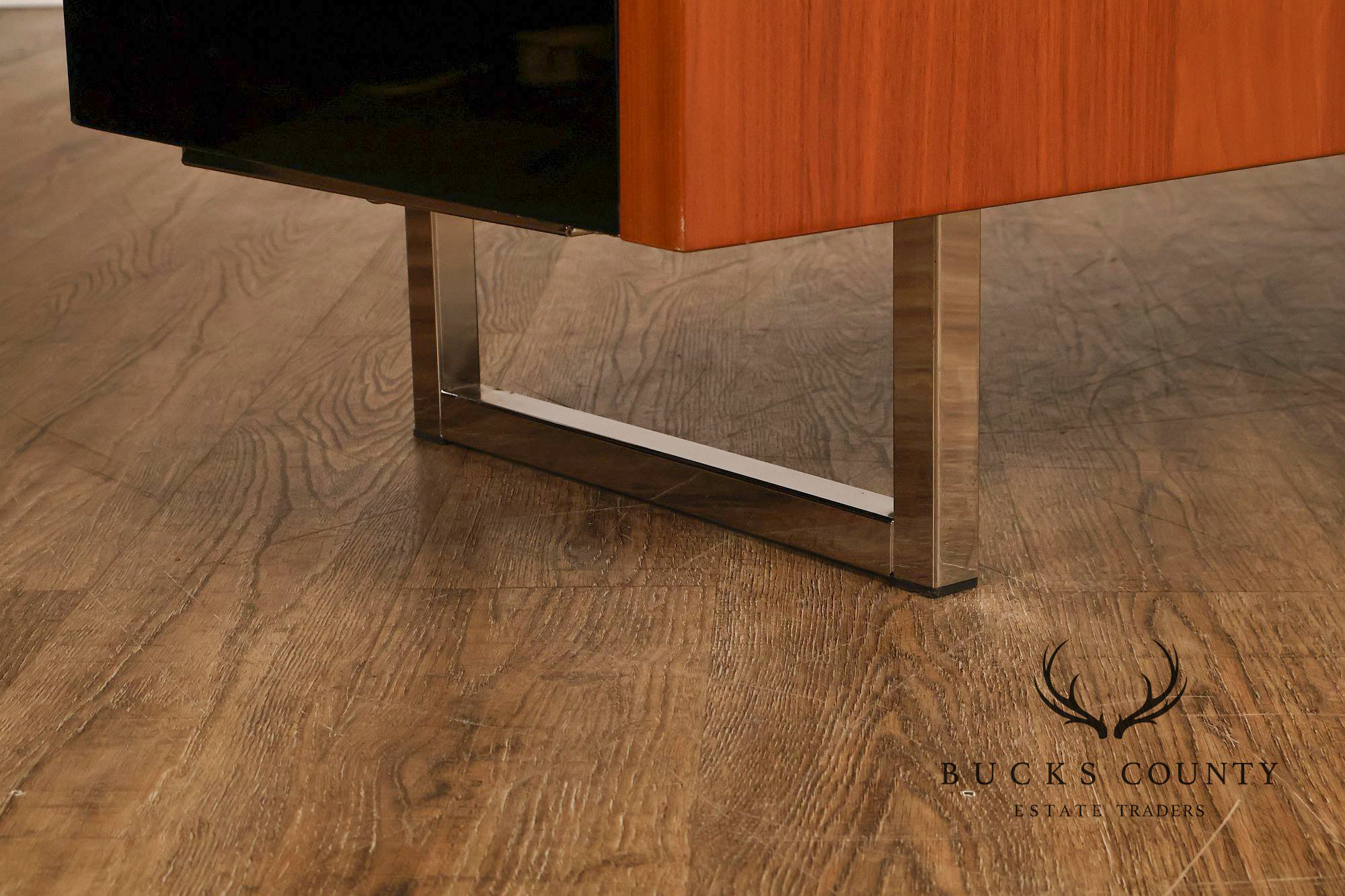 Mid Century Modern Black Top Credenza