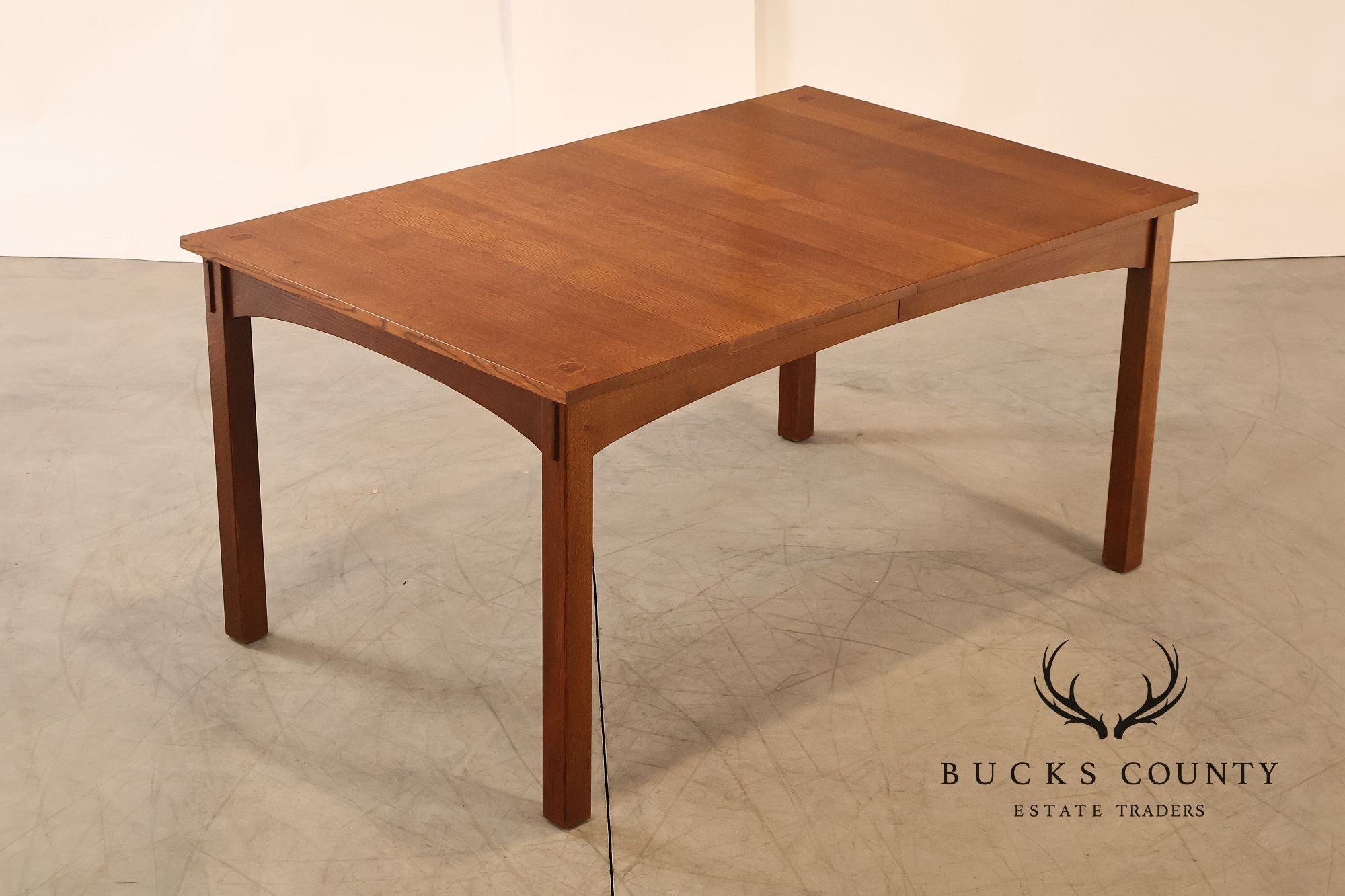 Stickley Mission Collection Harvey Ellis Inlaid Oak Extendable Dining Table