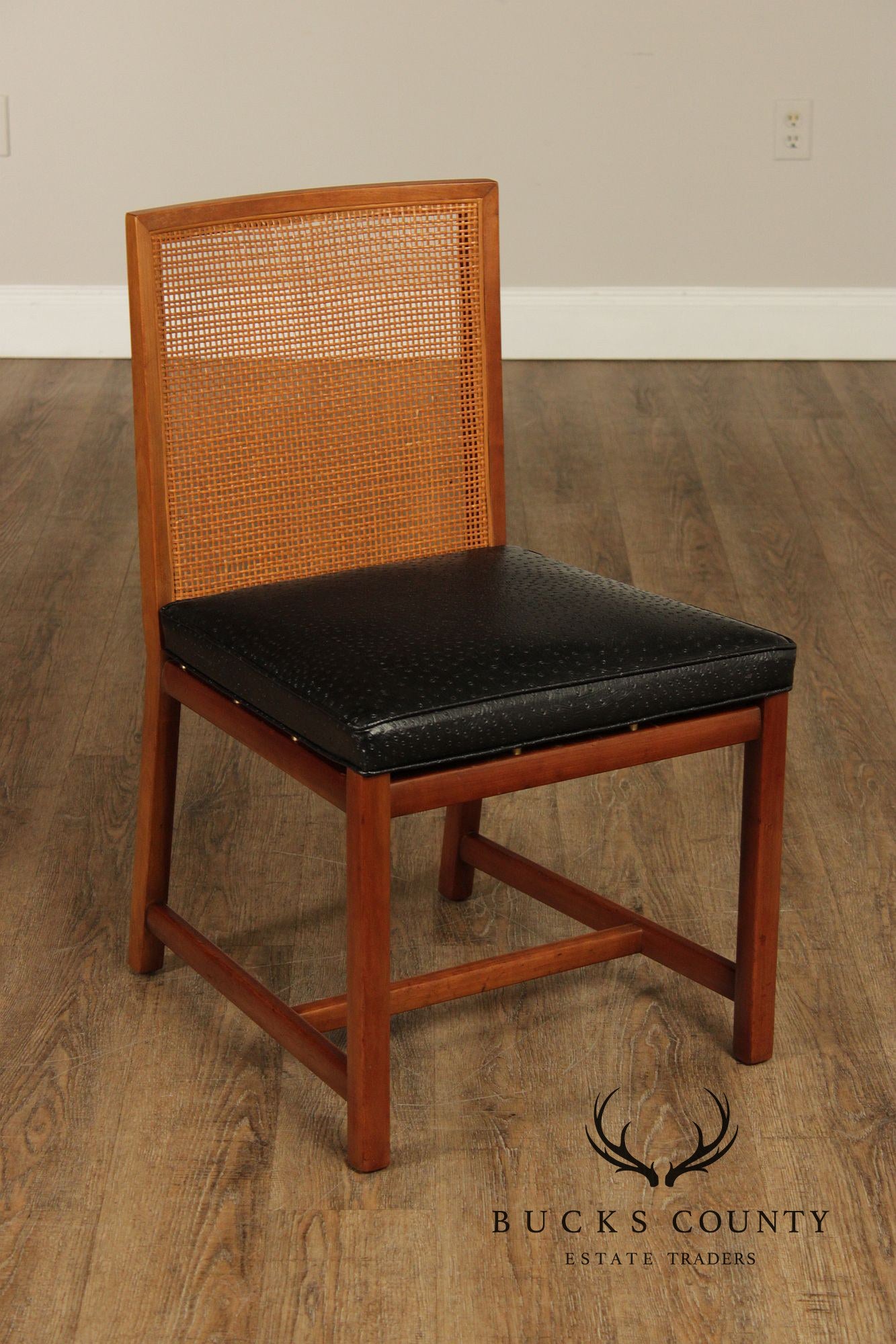 Michael Taylor For Baker Mid Century Modern Set of Six Cane Back Dining Chairs