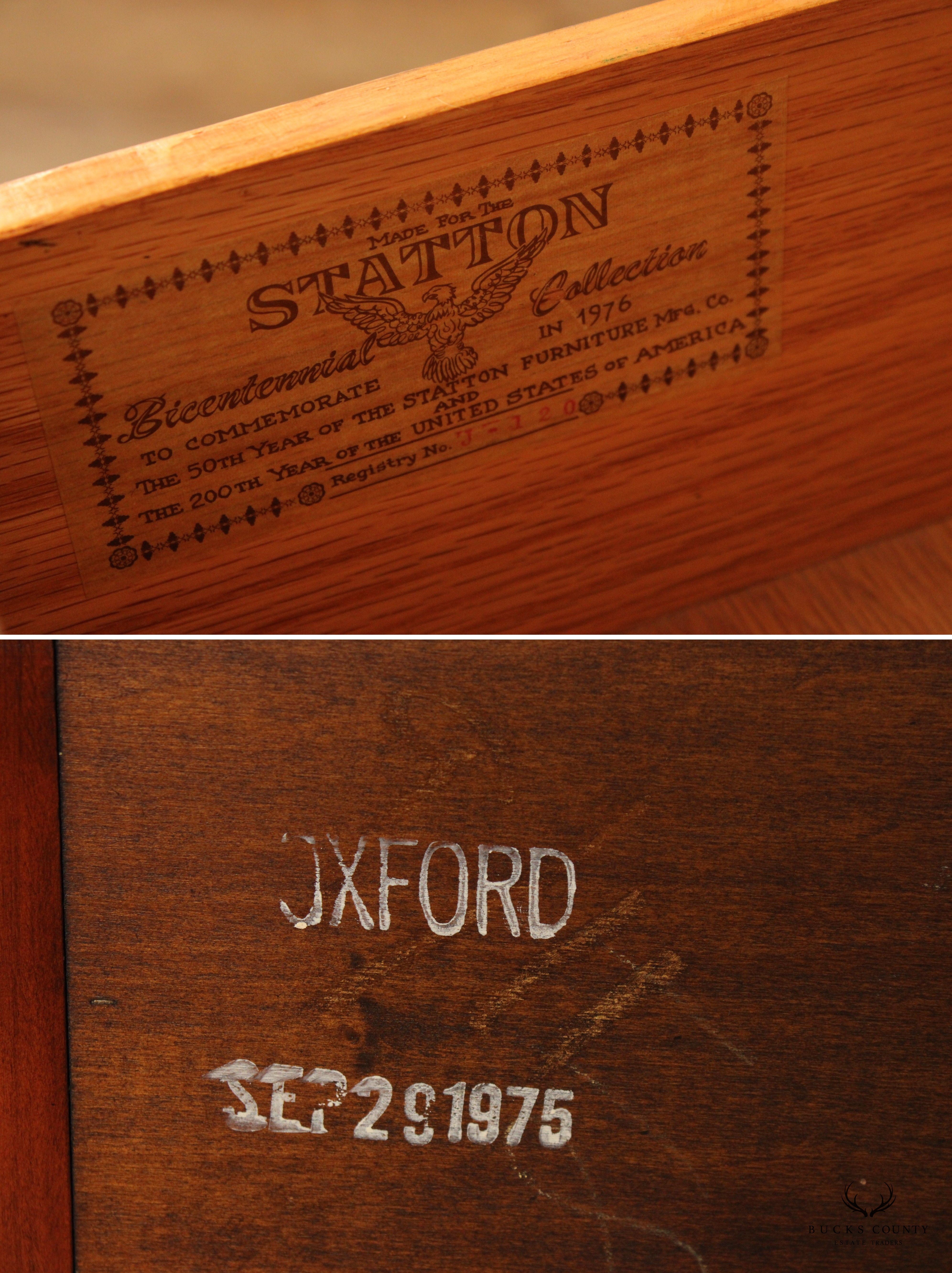 Statton Queen Anne Style Bicentennial Collection Cherry Lowboy