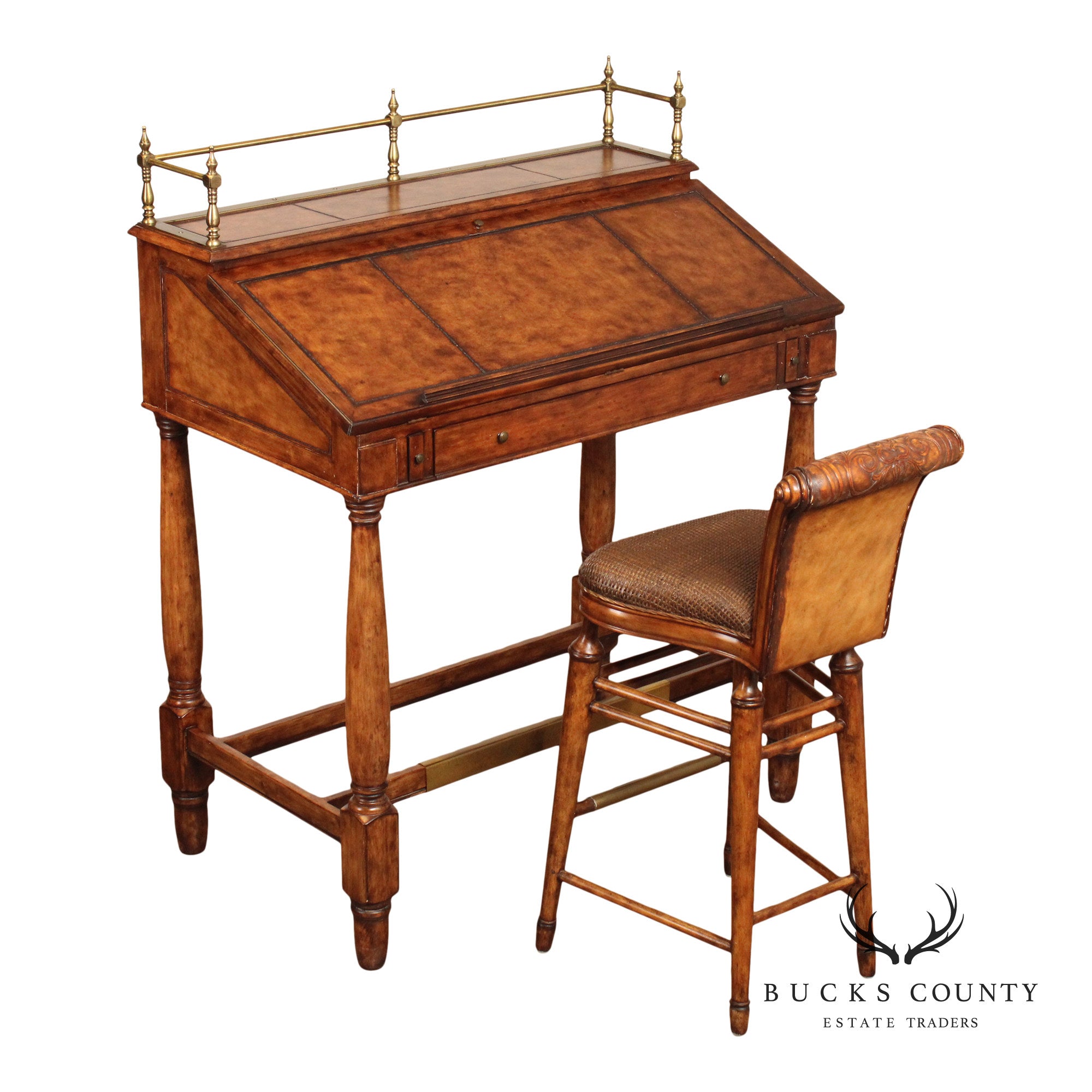 Thomasville Ernest Hemingway Slant Front Writing Desk and Chair