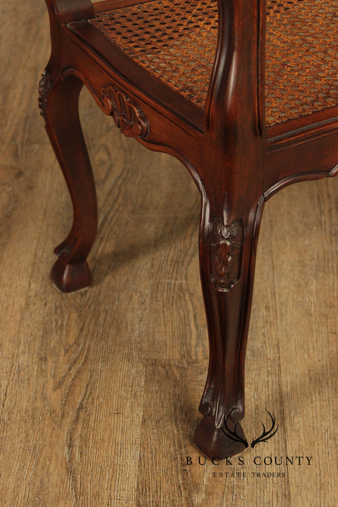 Italian Provincial Style Cane Seat Bench