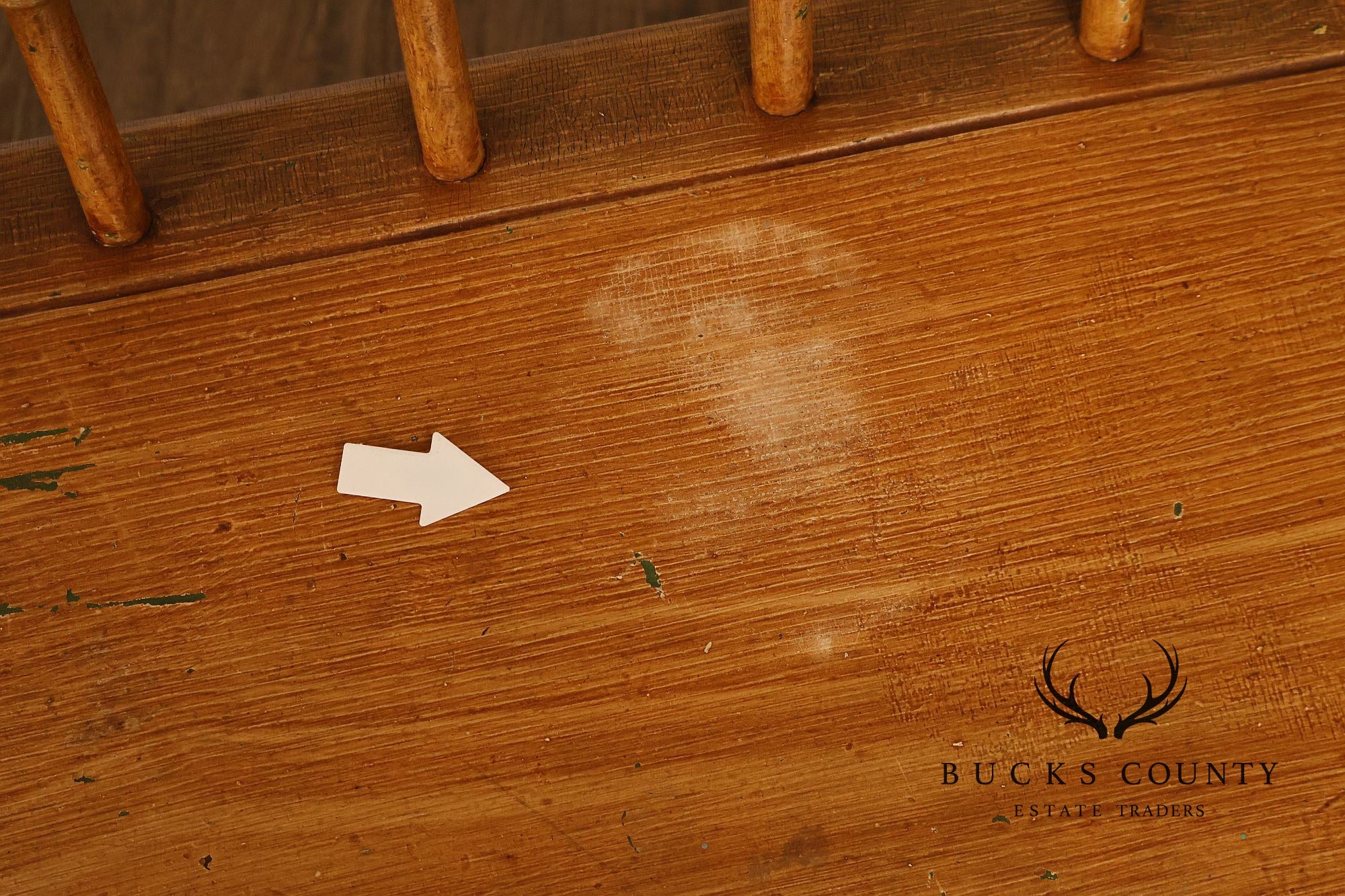 Antique Grain Painted American Deacons Bench