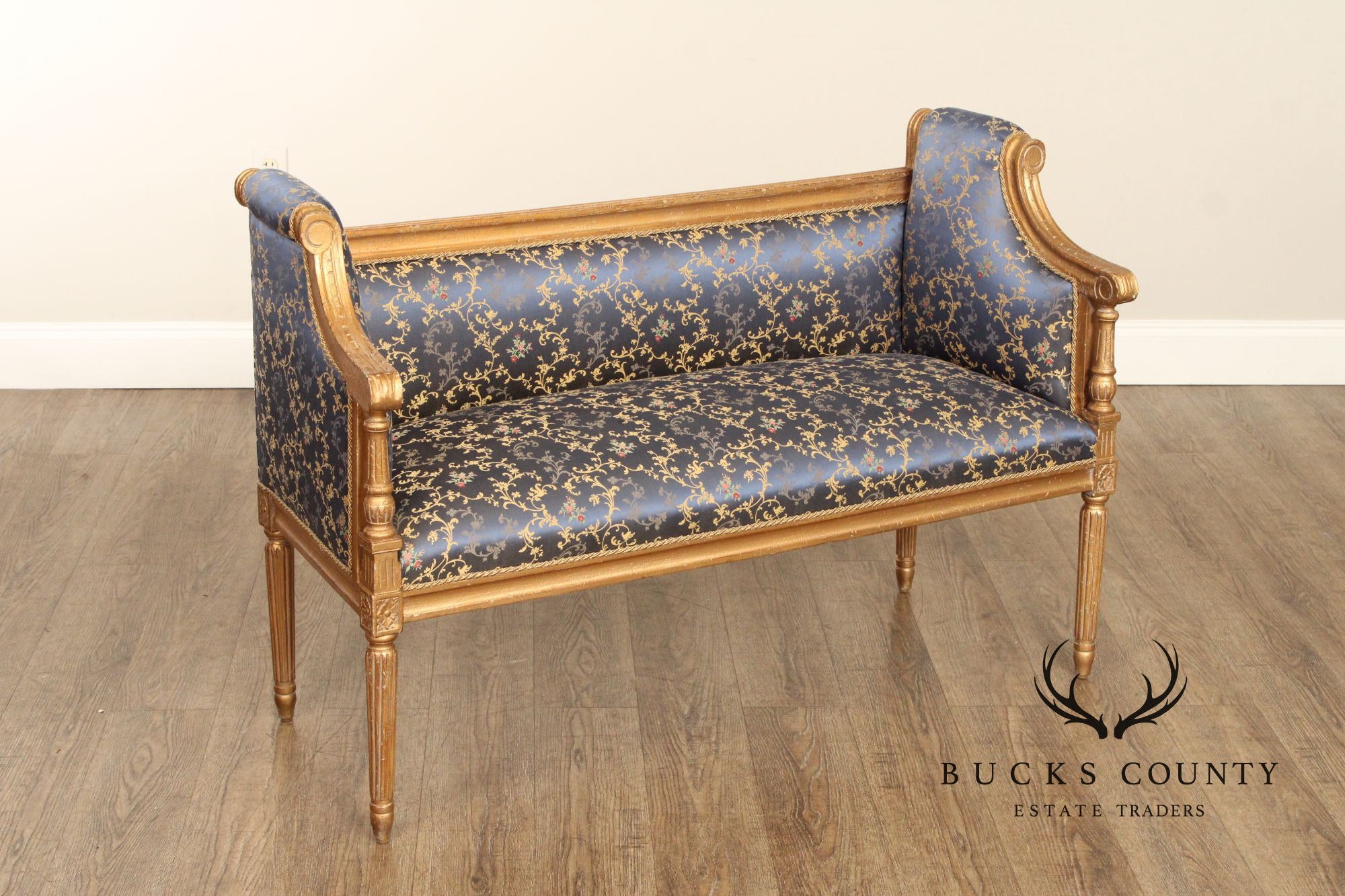 French Louis XVI Style Custom Quality Giltwood Settee