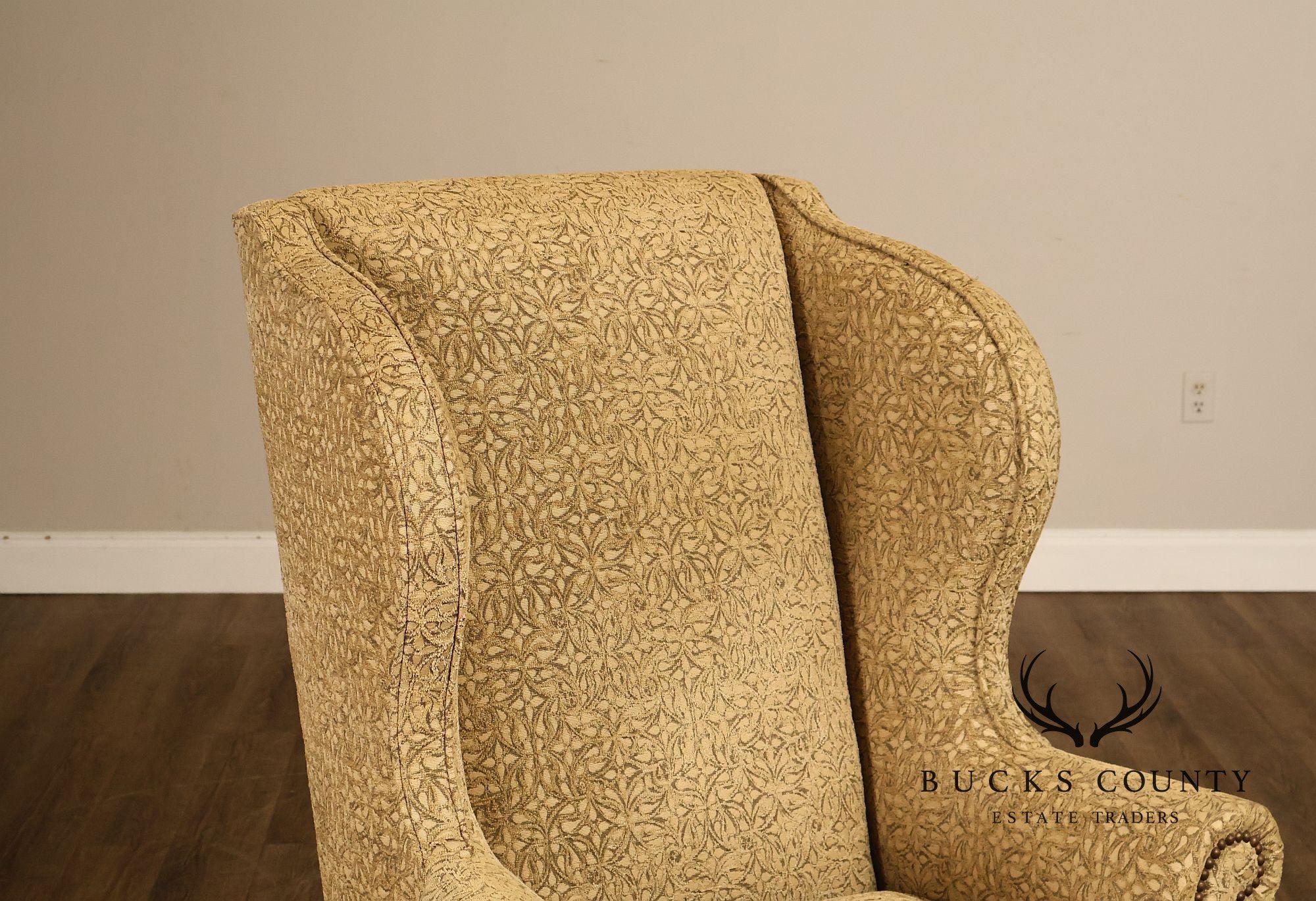 Lee Jofa Pair Of Custom Upholstered Wingback "Mayfair" Armchairs