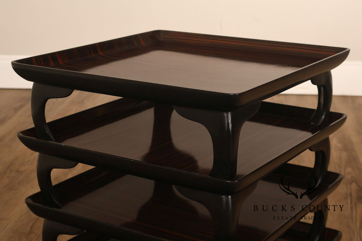 Ming Style Tiered Macassar Ebony Stacking Side Tables