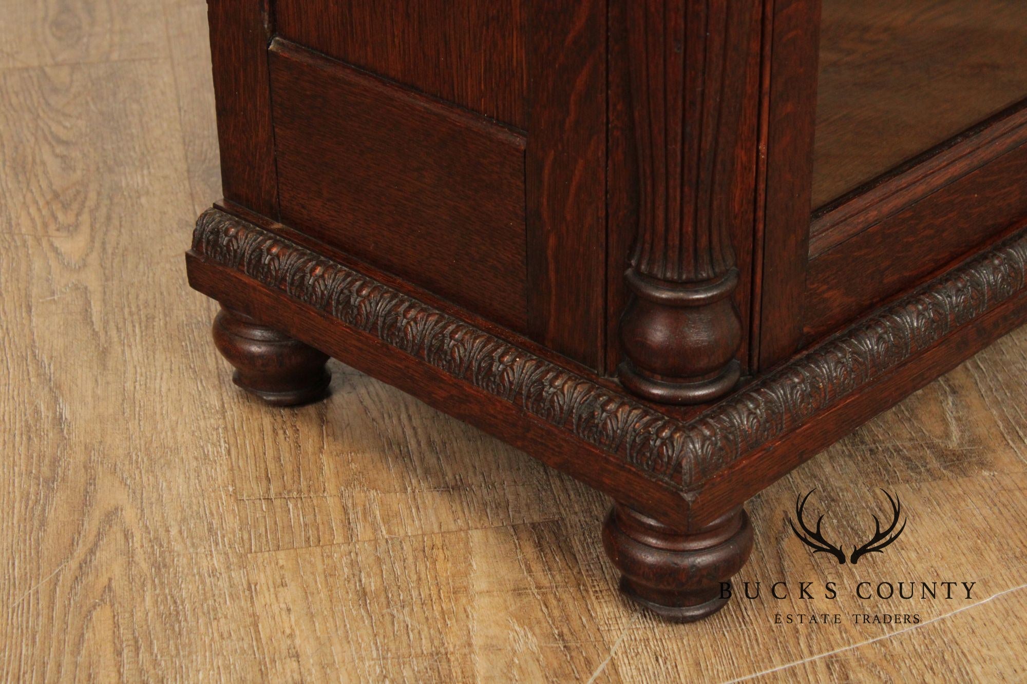 Antique Victorian Oak Barley Twist Bookcase