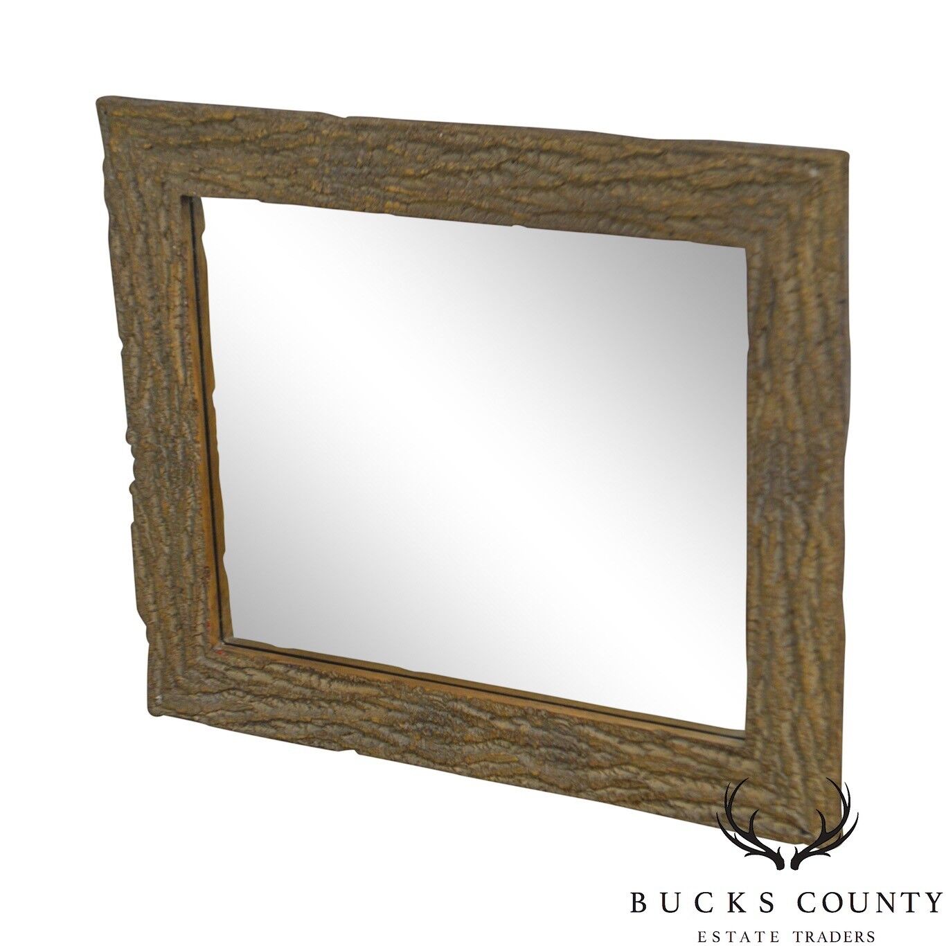 Faux Tree Bark Rectangular Wall Mirror