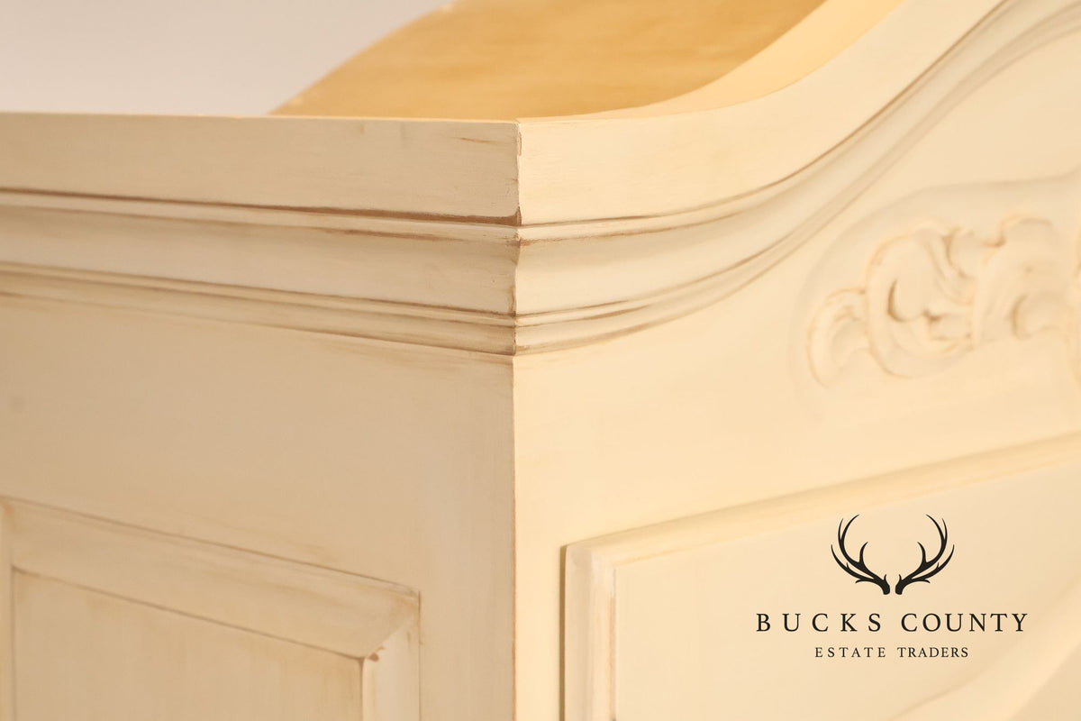 French Country Style Cream Painted Armoire