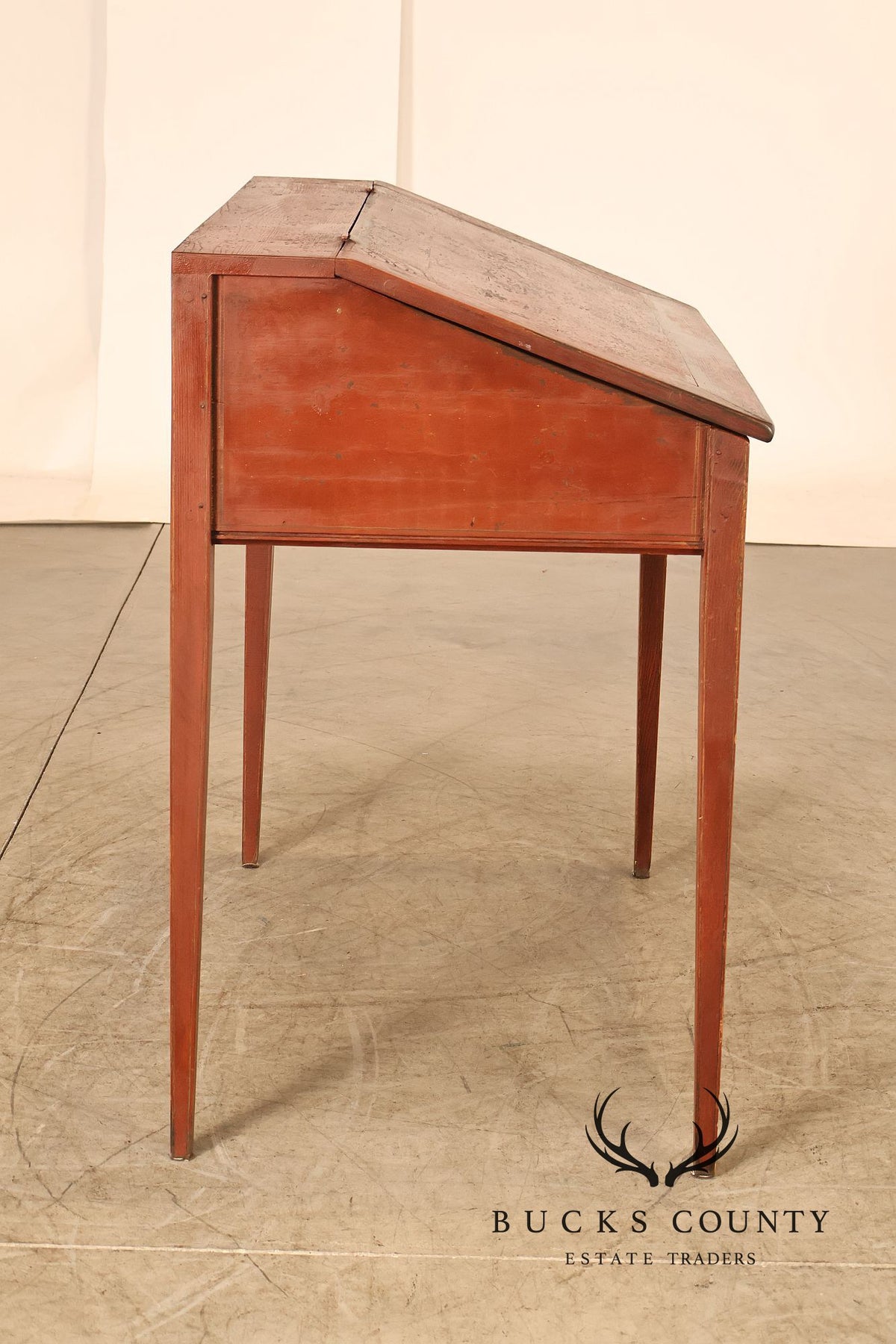 Antique Rustic Schoolmaster’s Flip Front Distressed Painted Desk