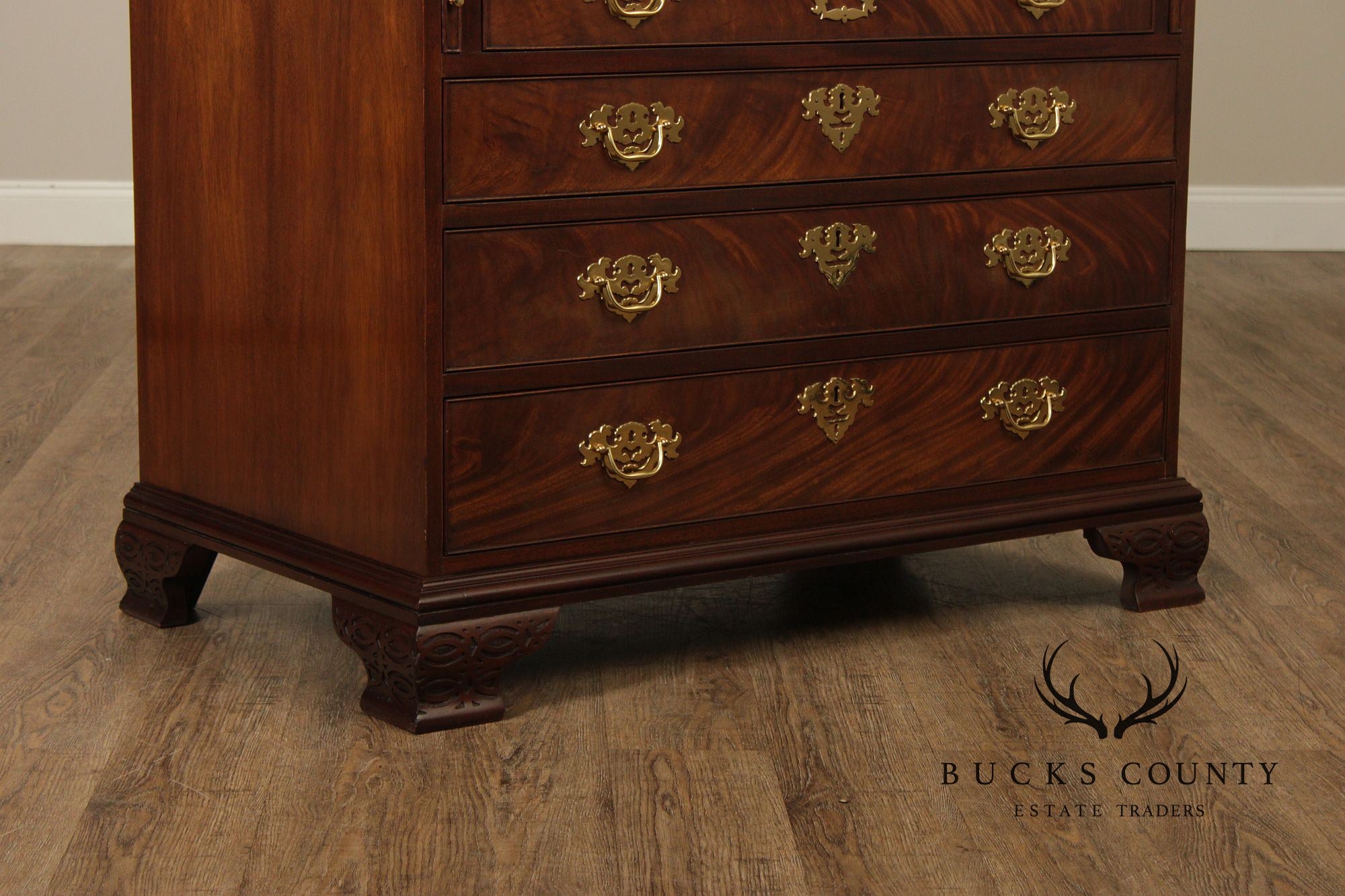 Baker Historic Charleston Collection Chippendale Style Mahogany Secretary Desk