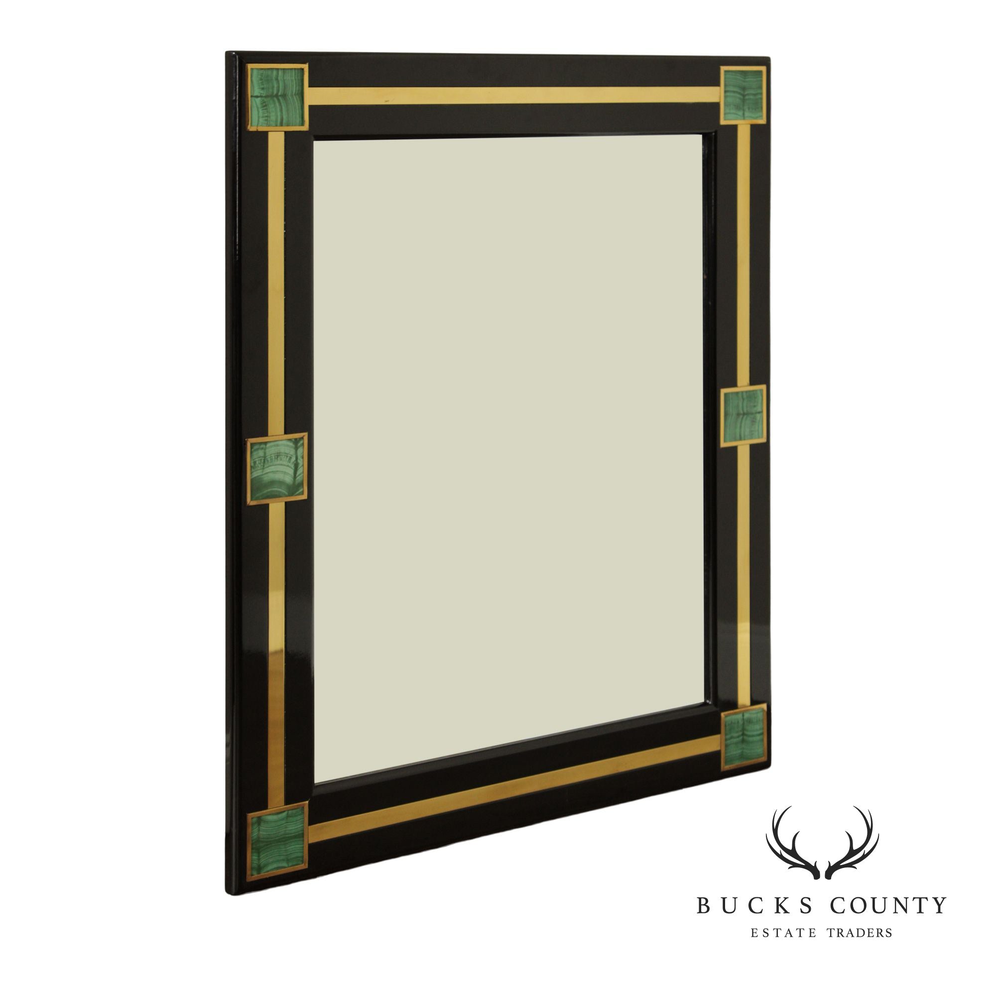 Post Modern Malachite Inset Wall Mirror