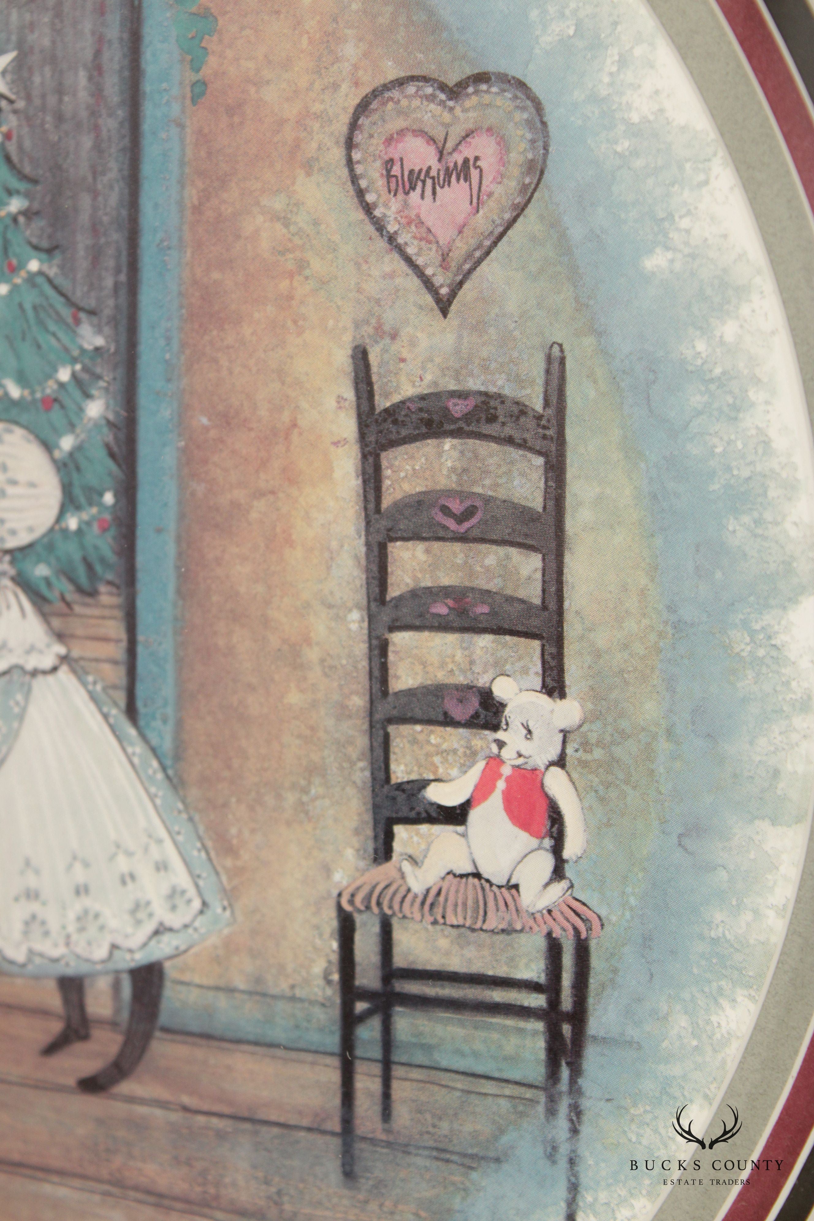 Pat Buckley Moss 'Under the Mistletoe' OffSet Lithograph