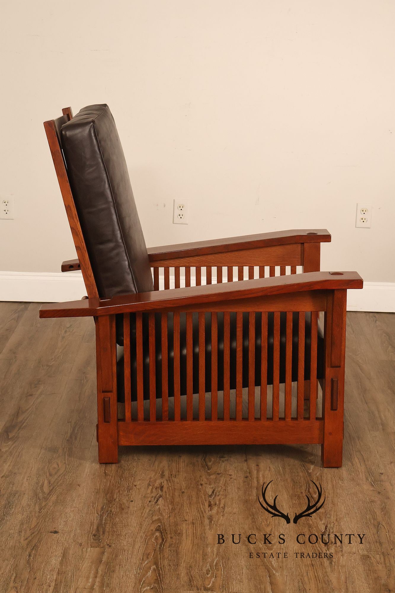 Stickley Mission Collection Oak Bent Arm Morris Chair