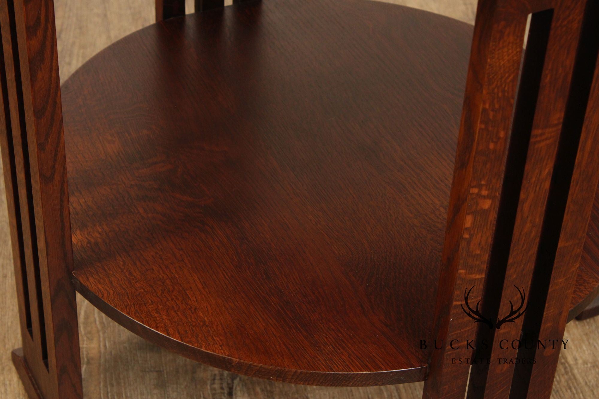 Stickley Mission Collection Oak Round Lamp Table