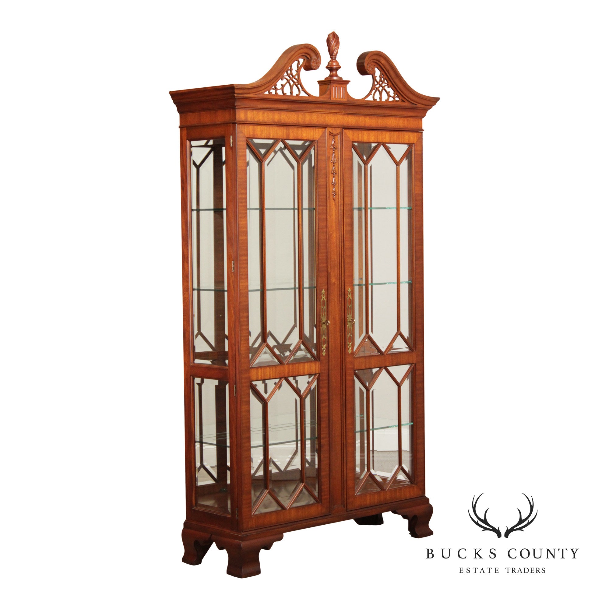 Henkel Harris Georgian Style Mahogany Display Case Cabinet