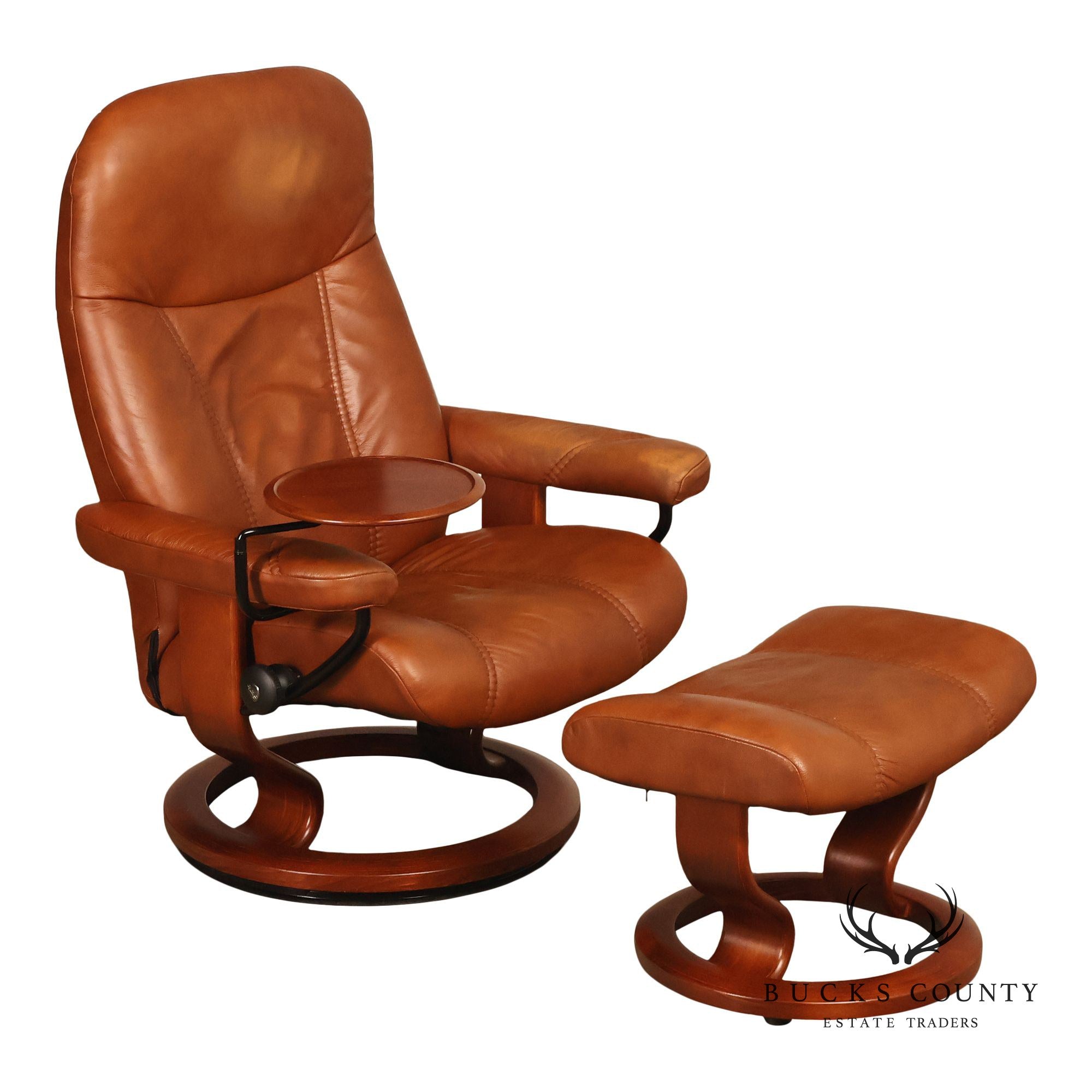 Ekornes Stressless Leather Recliner Chair And Ottoman