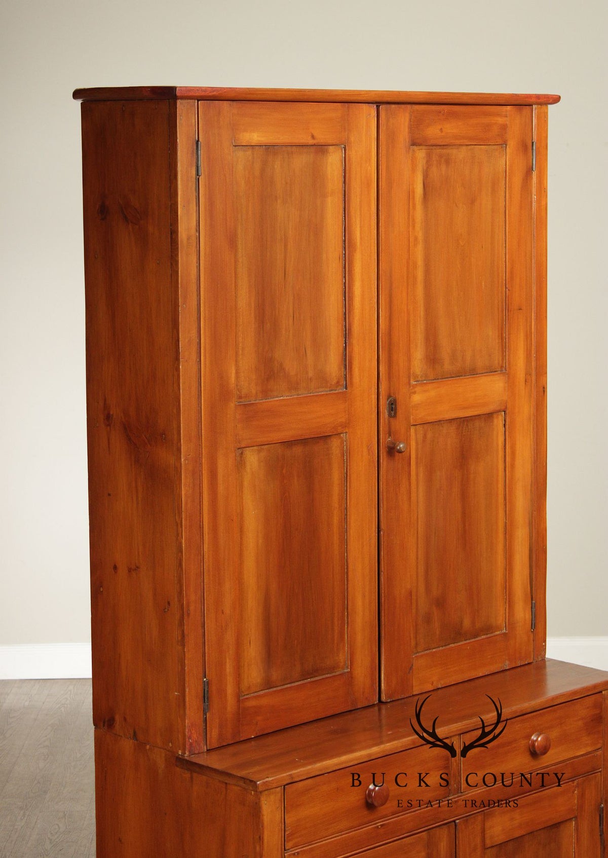 Antique American Primitive Step-Back Cupboard Hutch