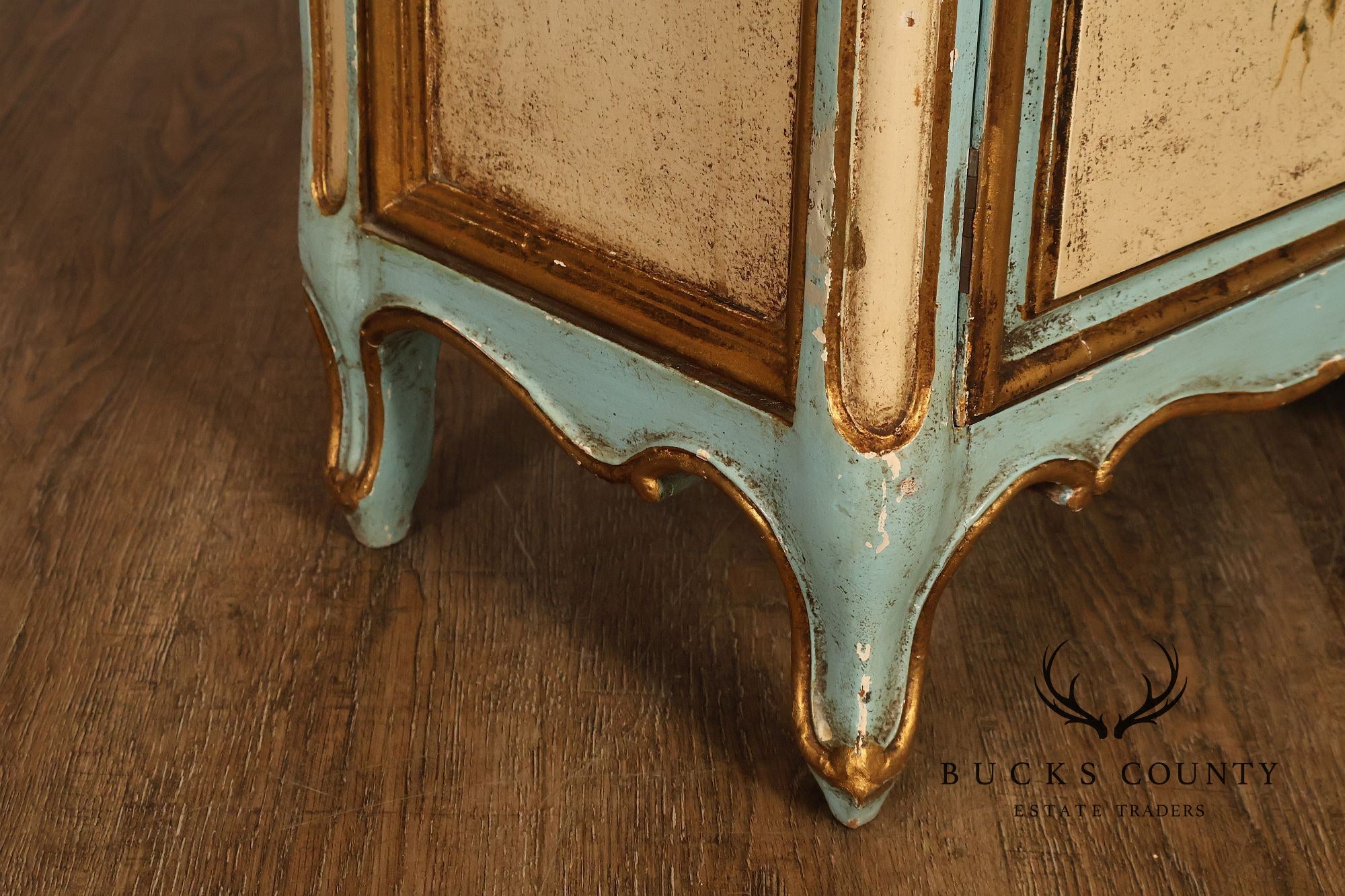 Venetian Style Hand Painted Florentine Cabinet On Stand