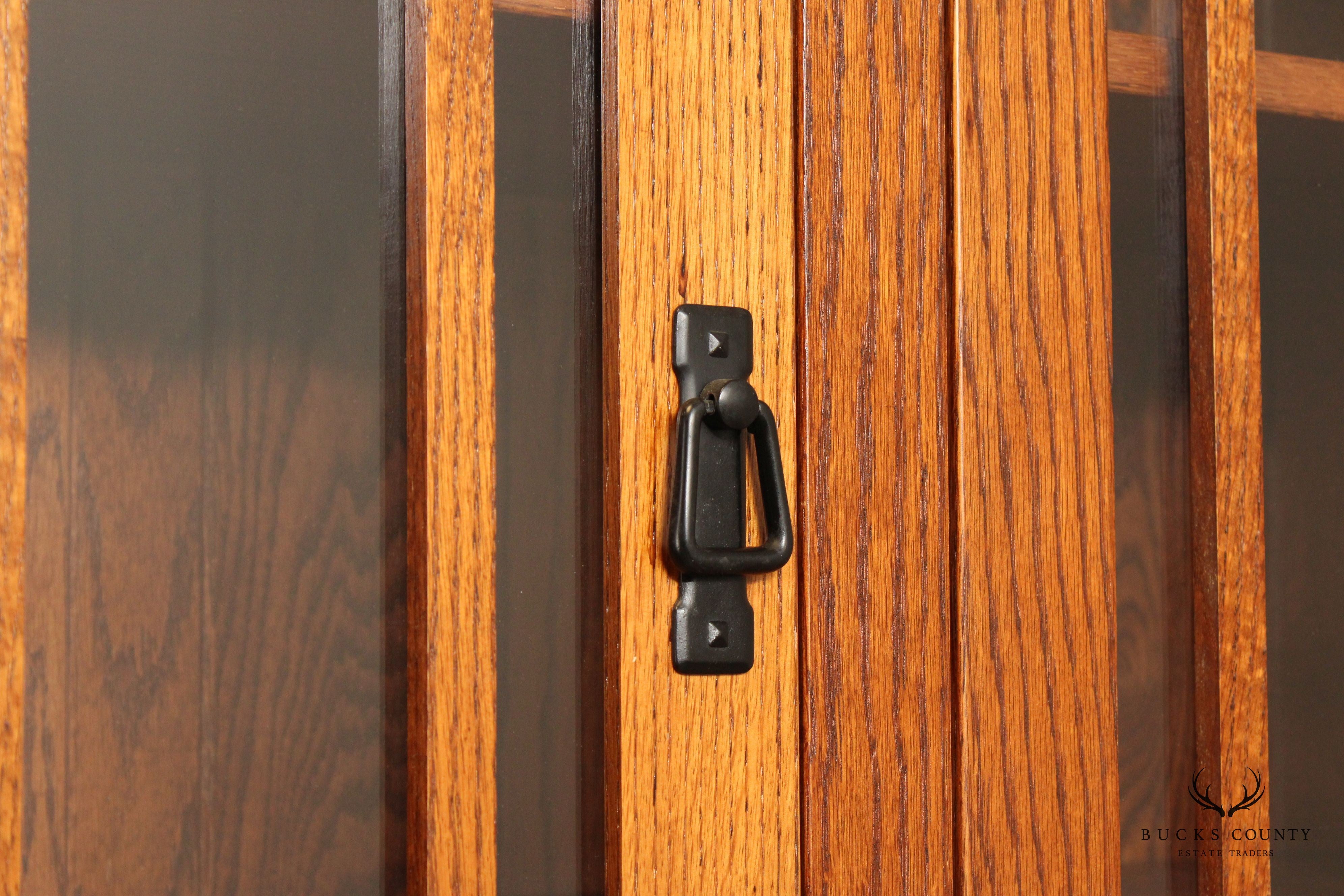 Mission Style Custom Crafted Oak Buffet Hutch