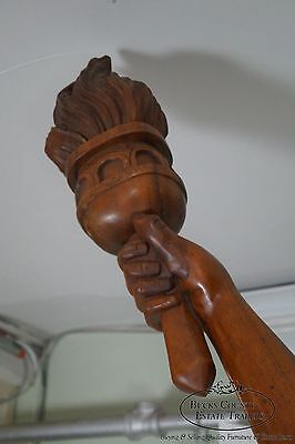 Magnificent Antique Hand Carved Mahogany Monumental 10.5 Foot Statue of Liberty