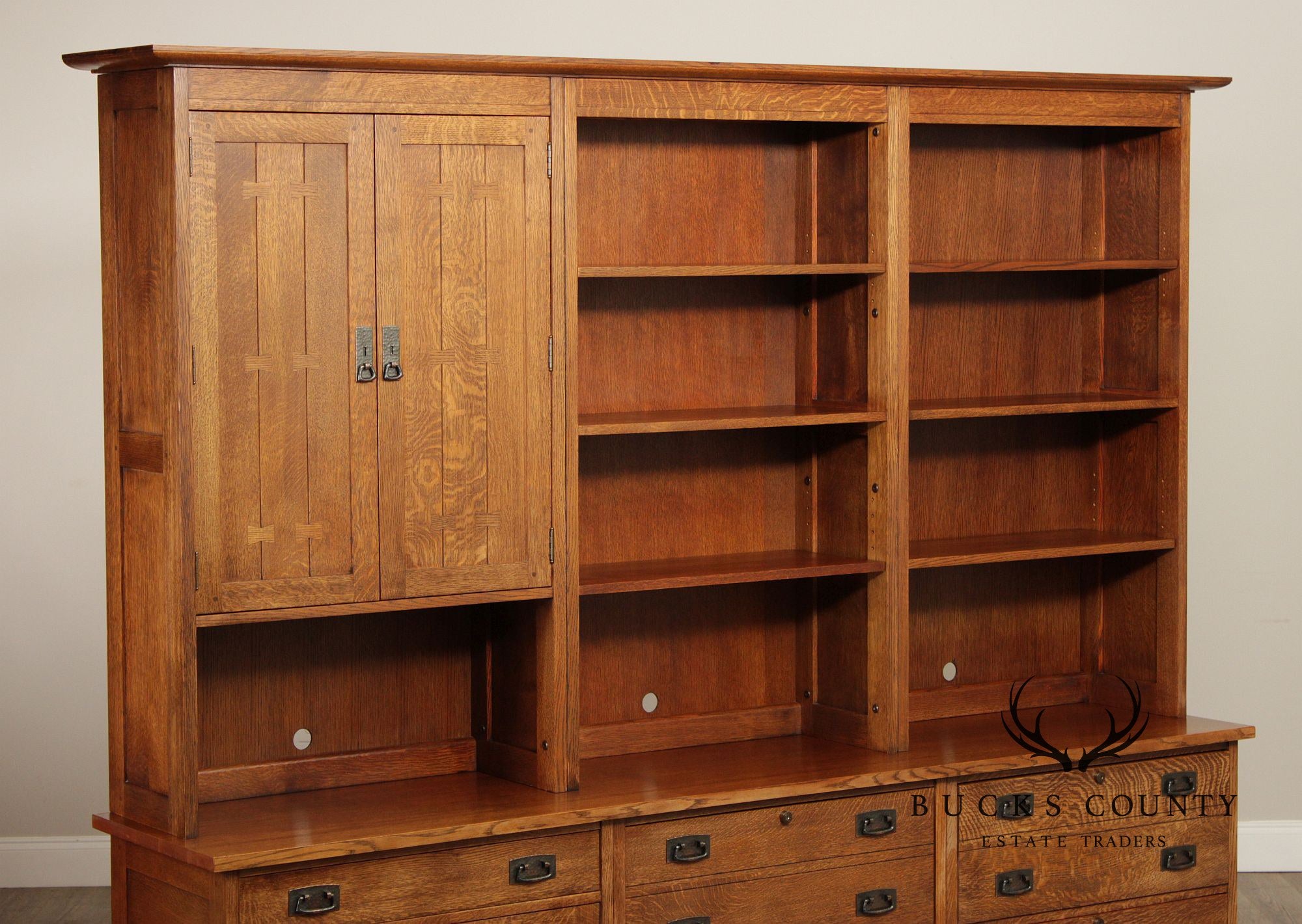 Stickley Mission Collection Large Oak Custom Office Unit