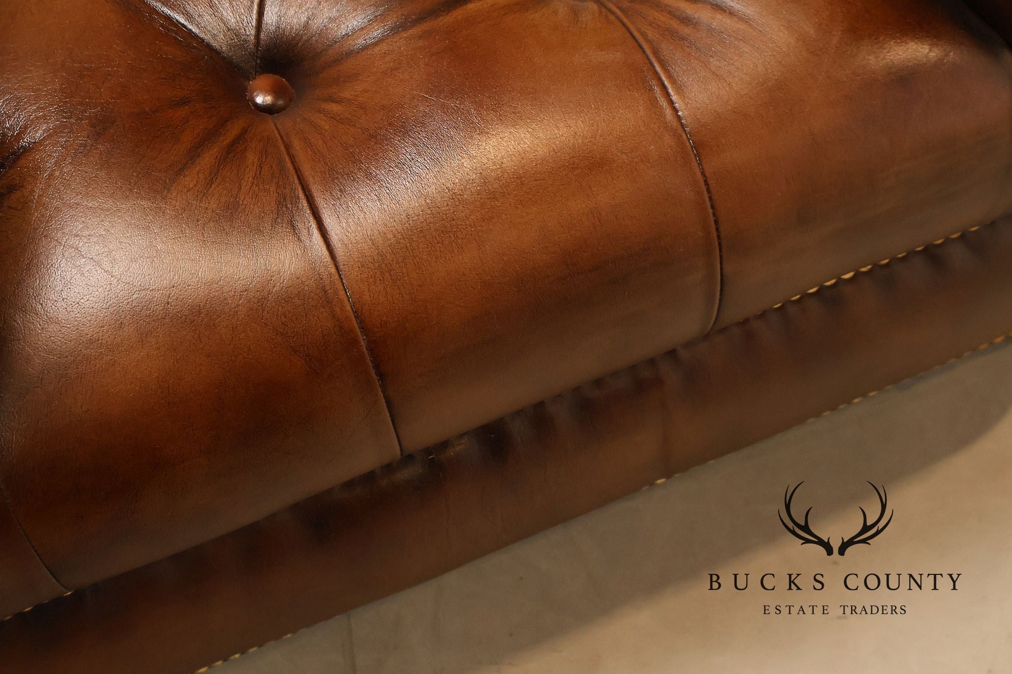 Chesterfield Style Brown Tufted Leather Club Chair