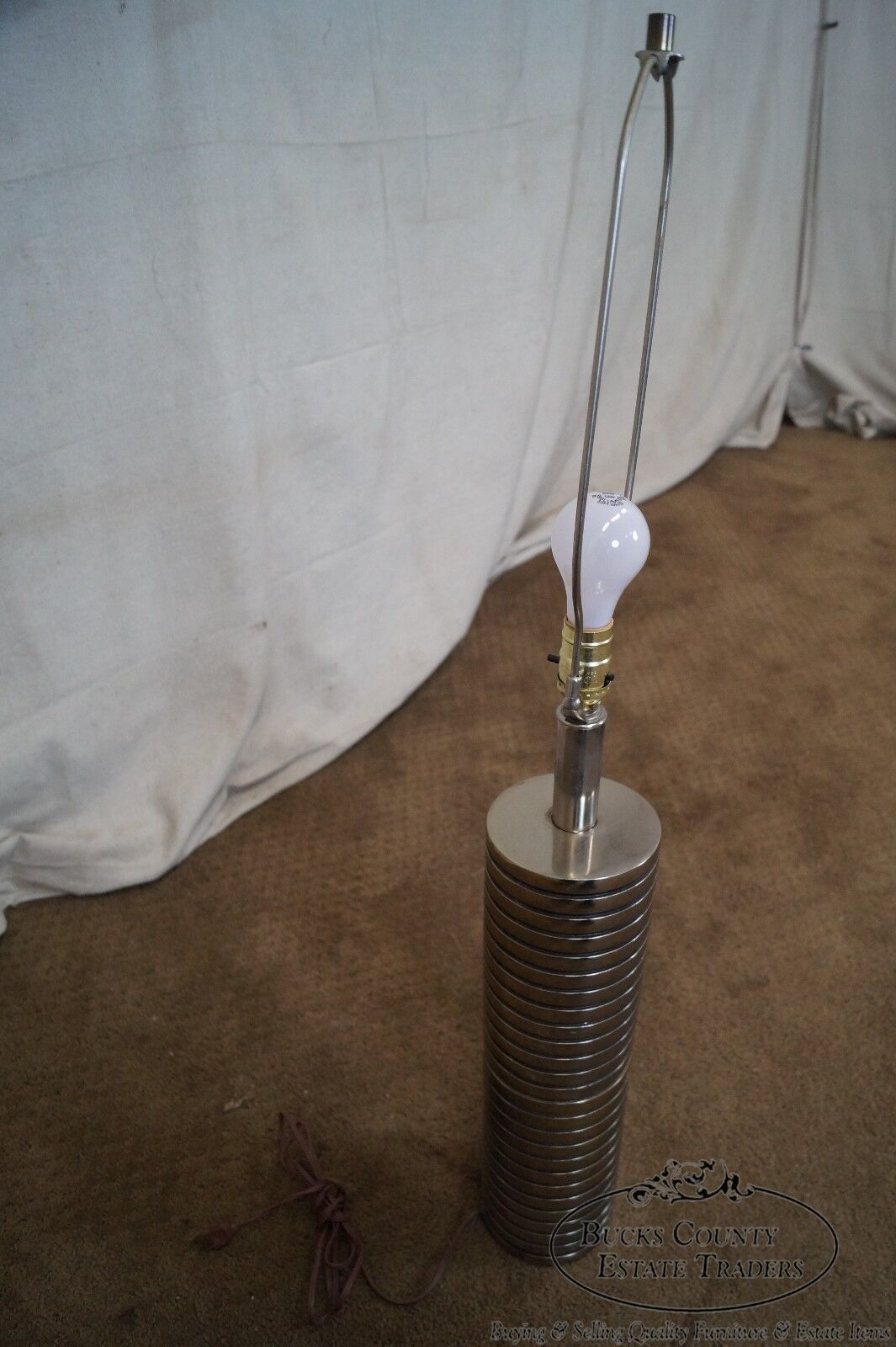 Quality Mid Century Chrome Cylinder Table Lamp