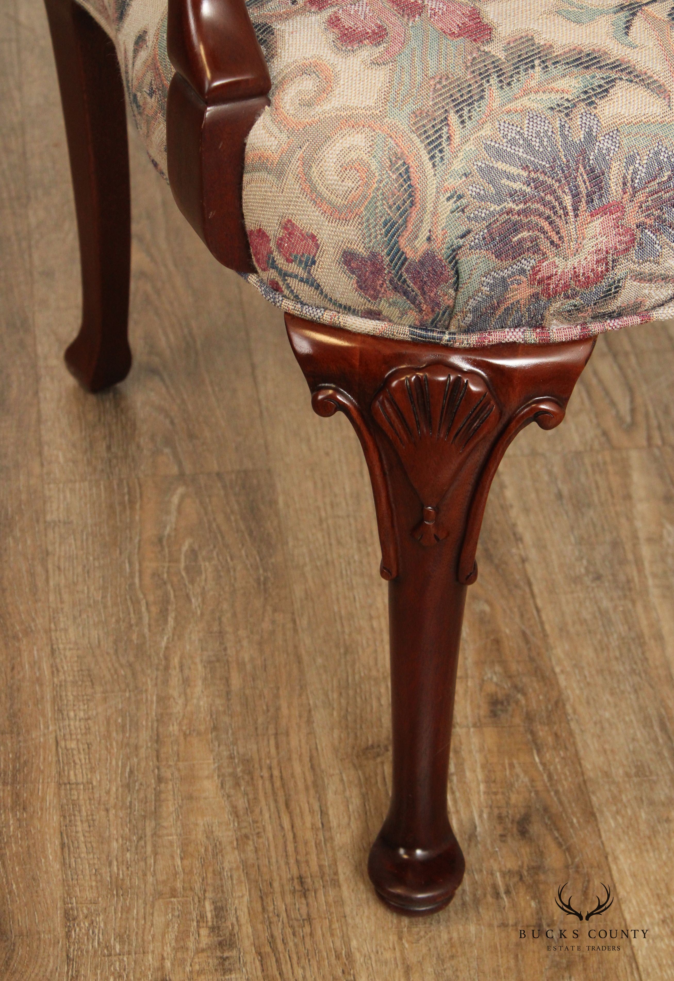 Southwood Queen Anne Style Mahogany Shepard’s Crook Arm Chair