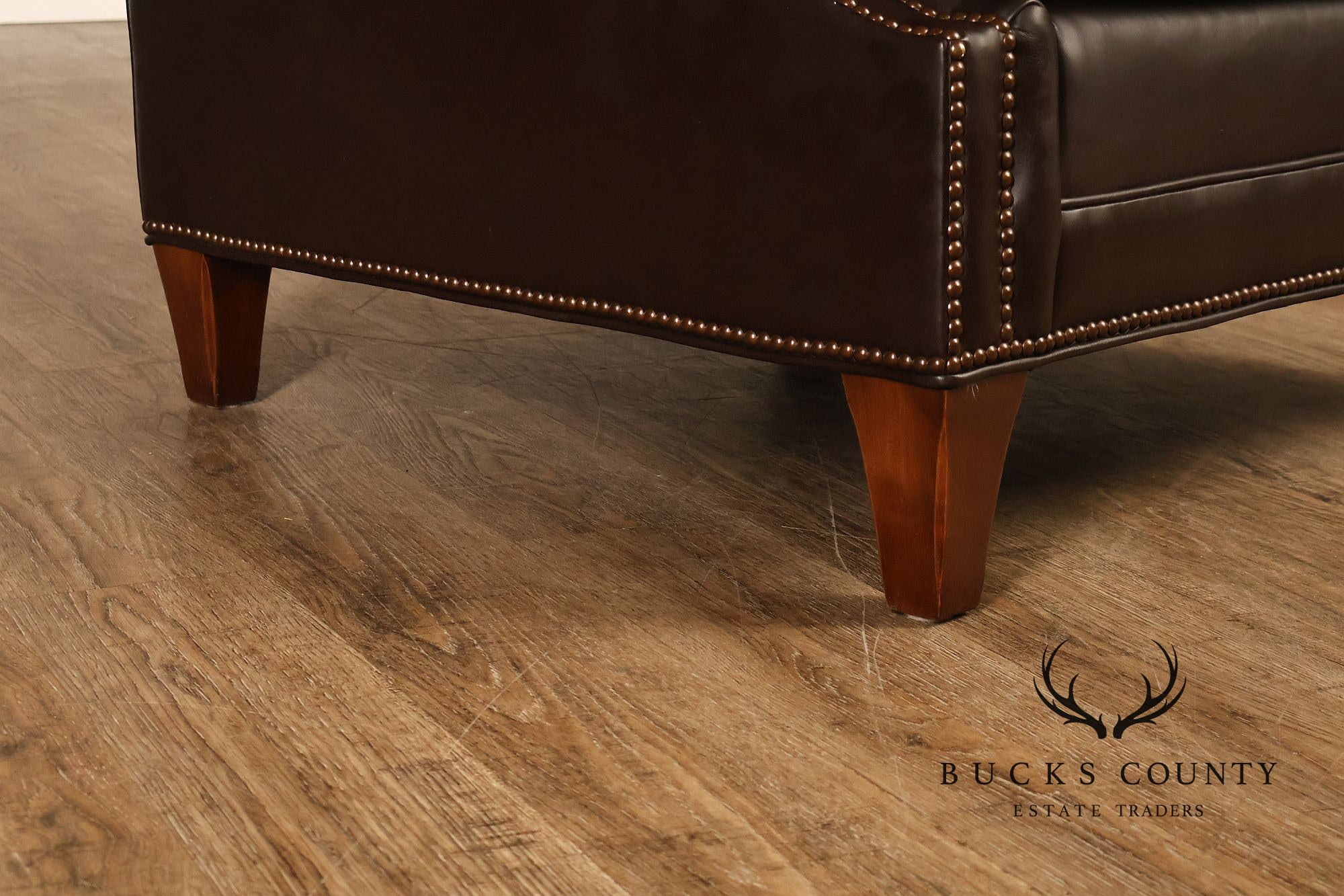 Baker Furniture Pair of Leather Club Chairs
