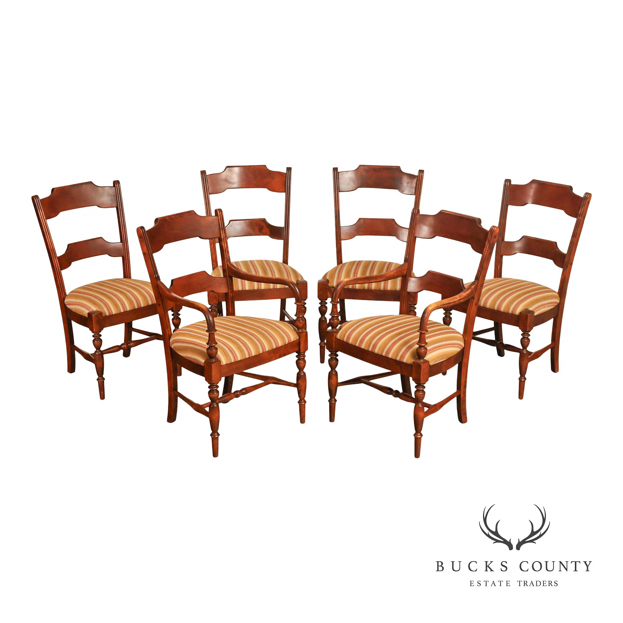 Nichols & Stone Set Of Six Solid Maple Dining Chairs