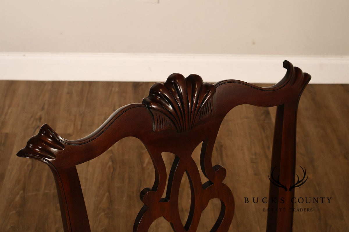 Henkel Harris Set Of Eight Chippendale Mahogany Dining Chairs
