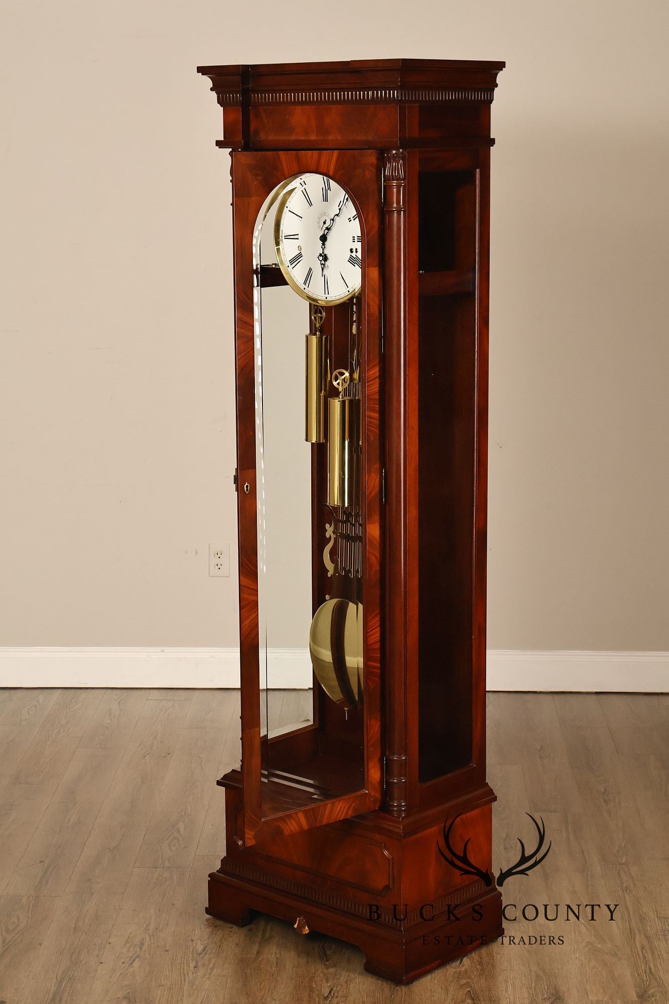 Sligh Dorset Flame Mahogany Grandfather Clock