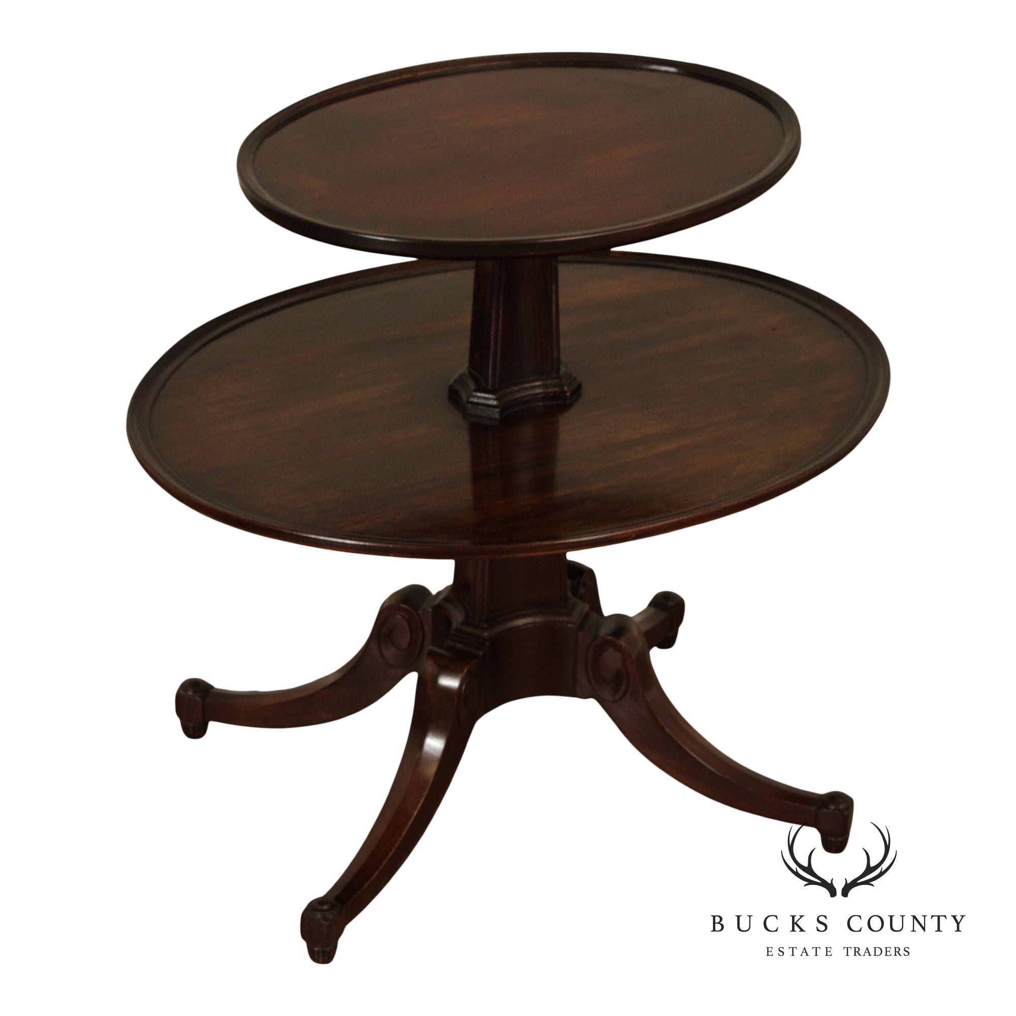 1940's Regency Style Two-Tier Mahogany Dumbwaiter