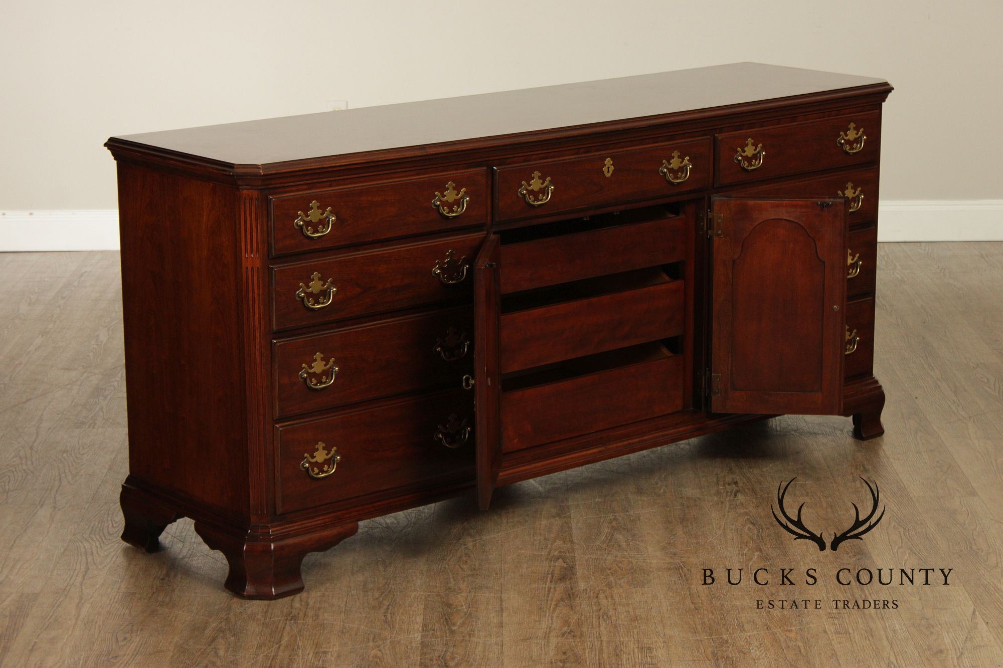Drexel Chippendale Style Cherry Door Dresser