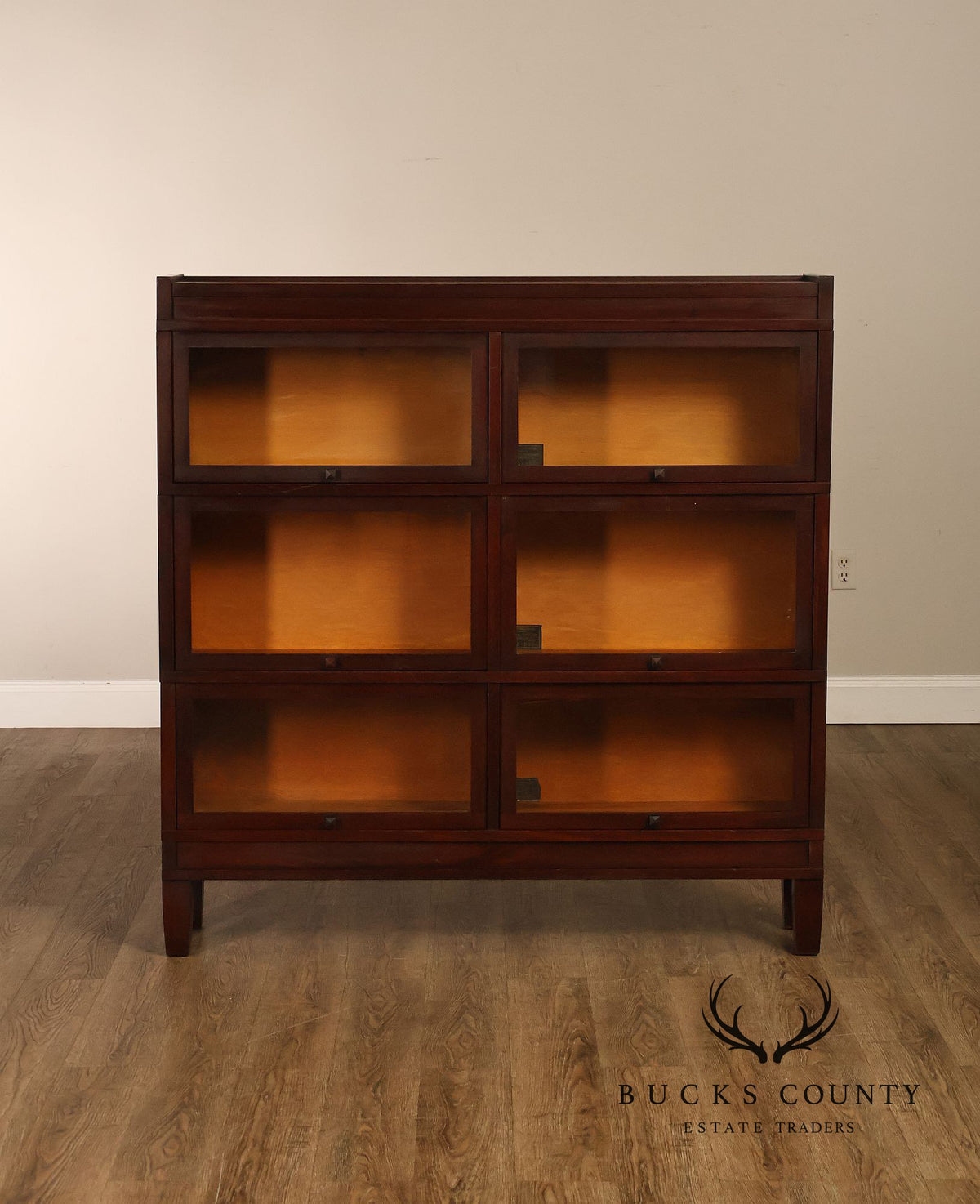 Antique Globe-Wernicke Mahogany Double Wide Barrister Bookcase