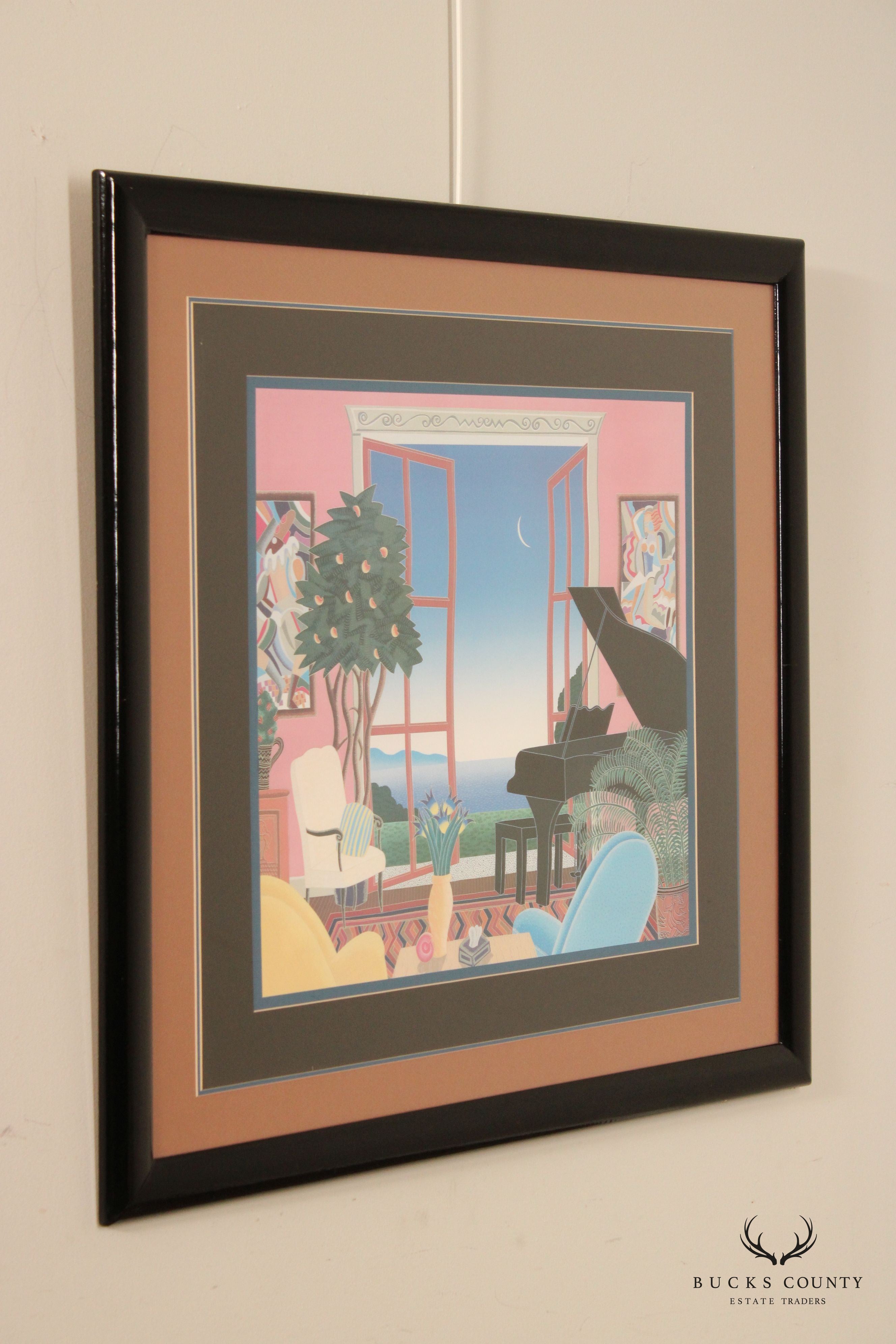 Thomas McKnight 1986 'Coconut Grove' Print, Custom Framed