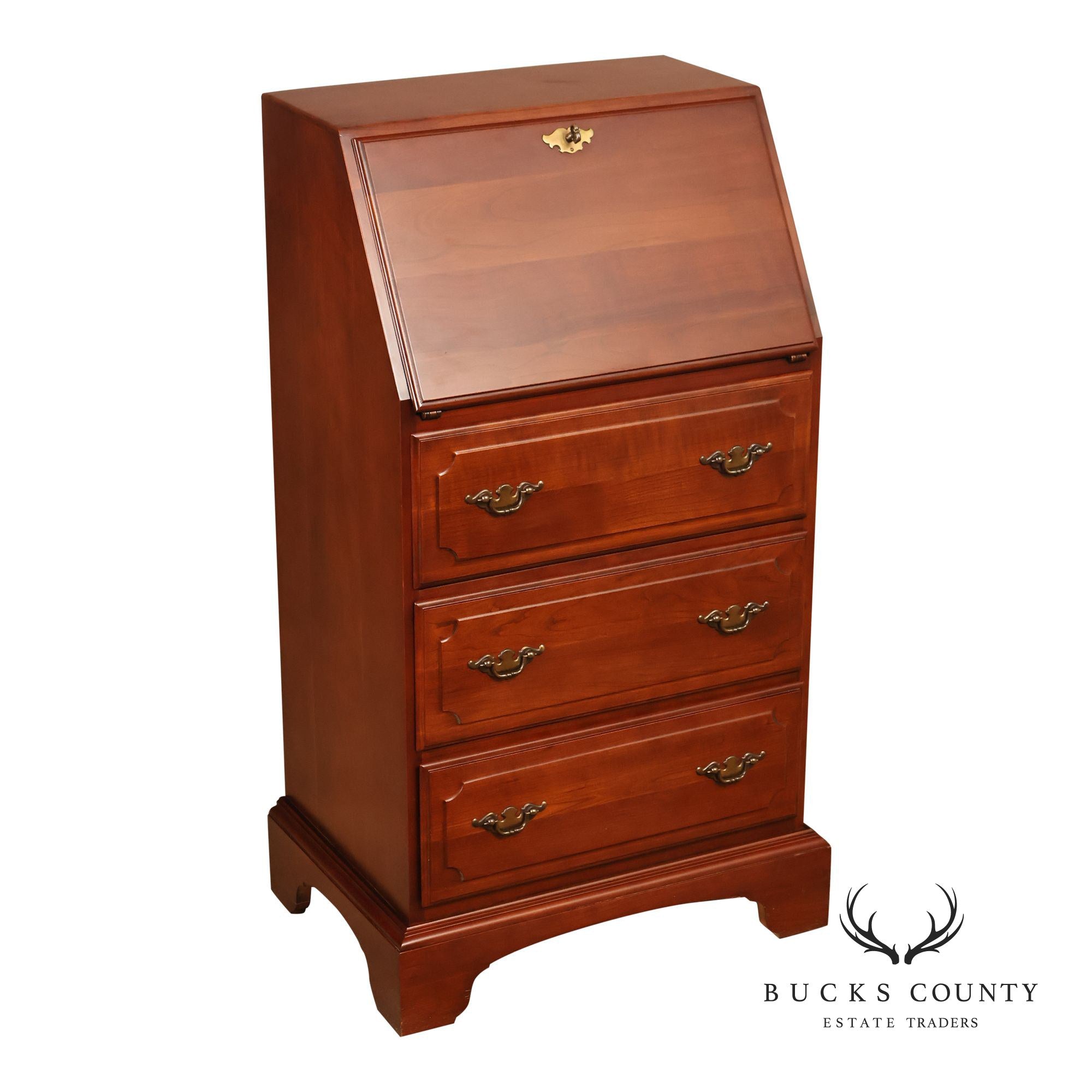 J.B. Van Sciver Co. Colonial Style Cherry Narrow Slant Front Desk