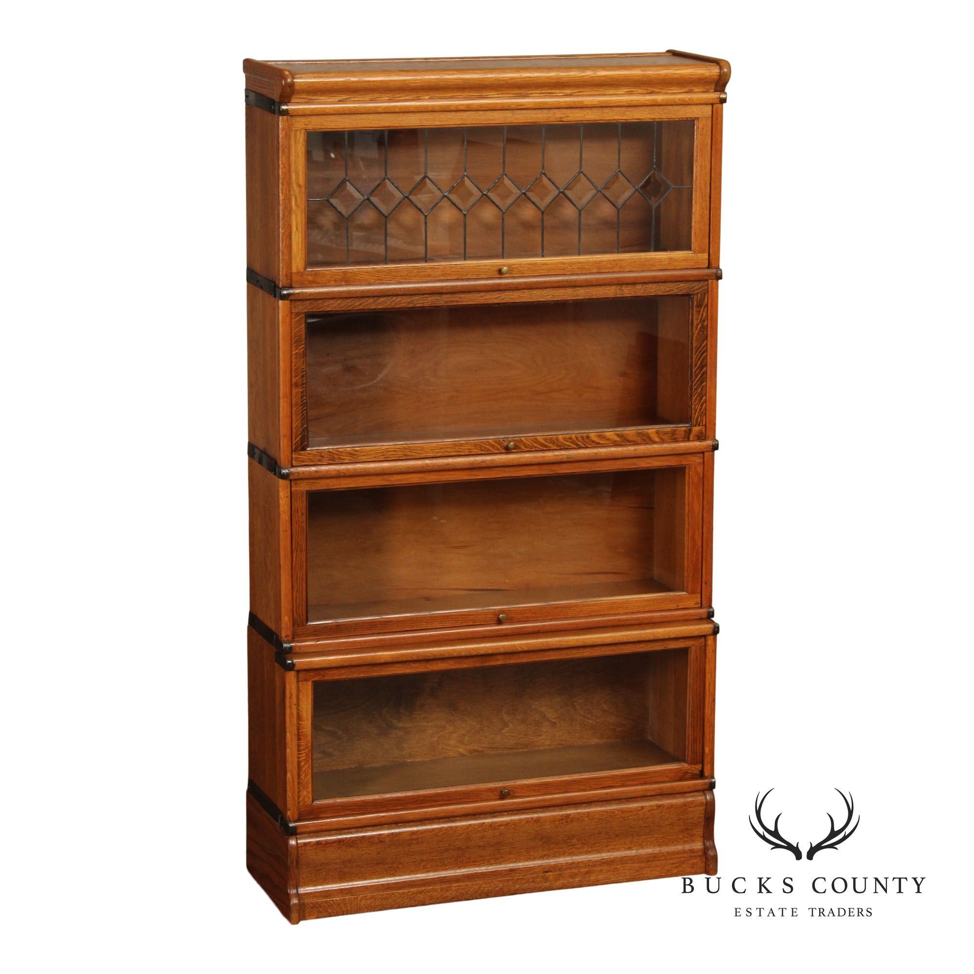 Globe Wernicke Antique Oak Four-Section Barrister Bookcase