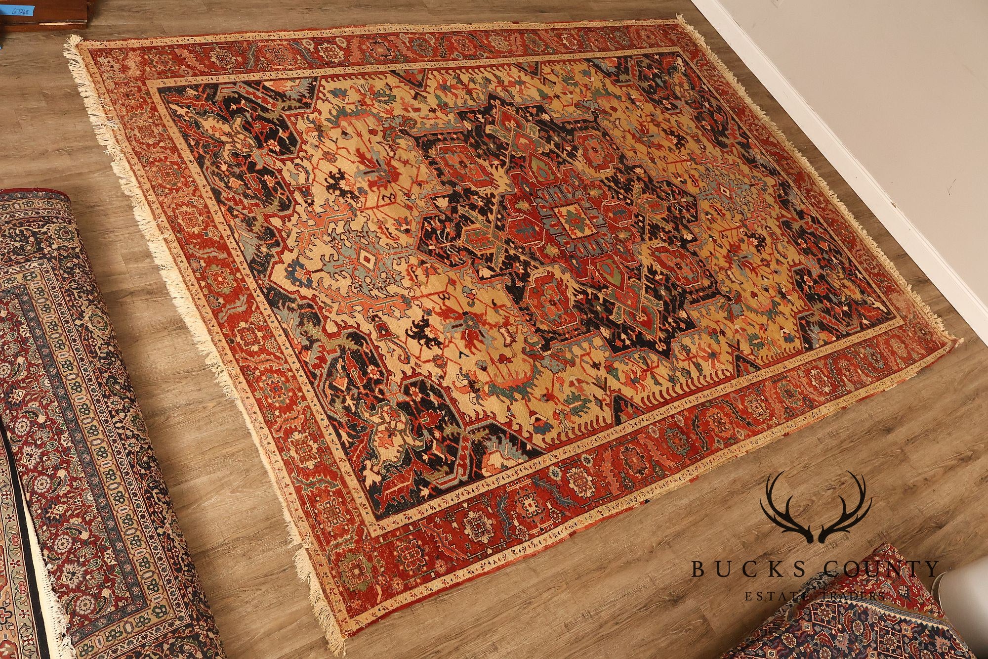 Antique Persian Heriz Hand-Knotted Area Rug – 9'1" x 12'10"